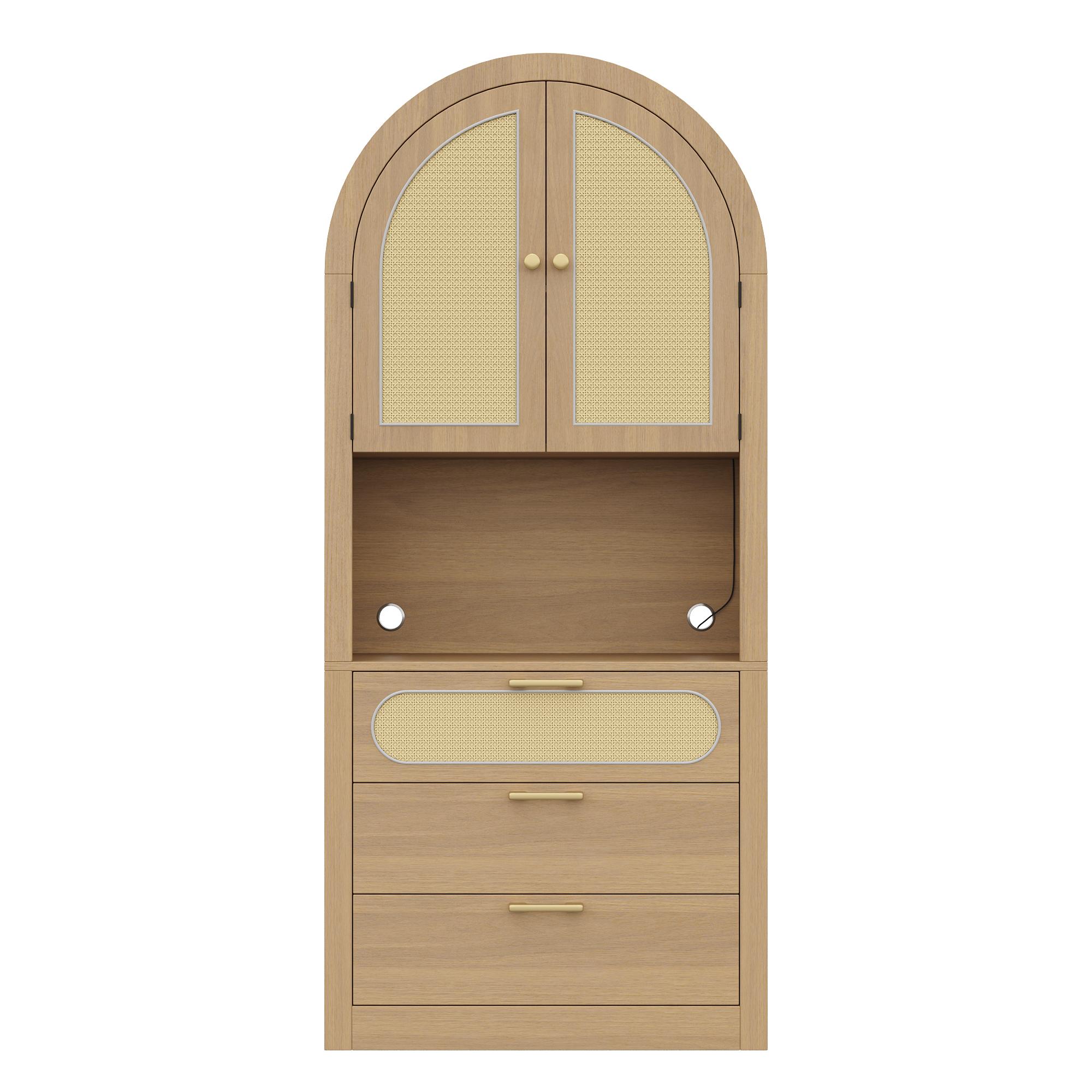 Vitrină modernă, Culoare naturală | Aosom Romania