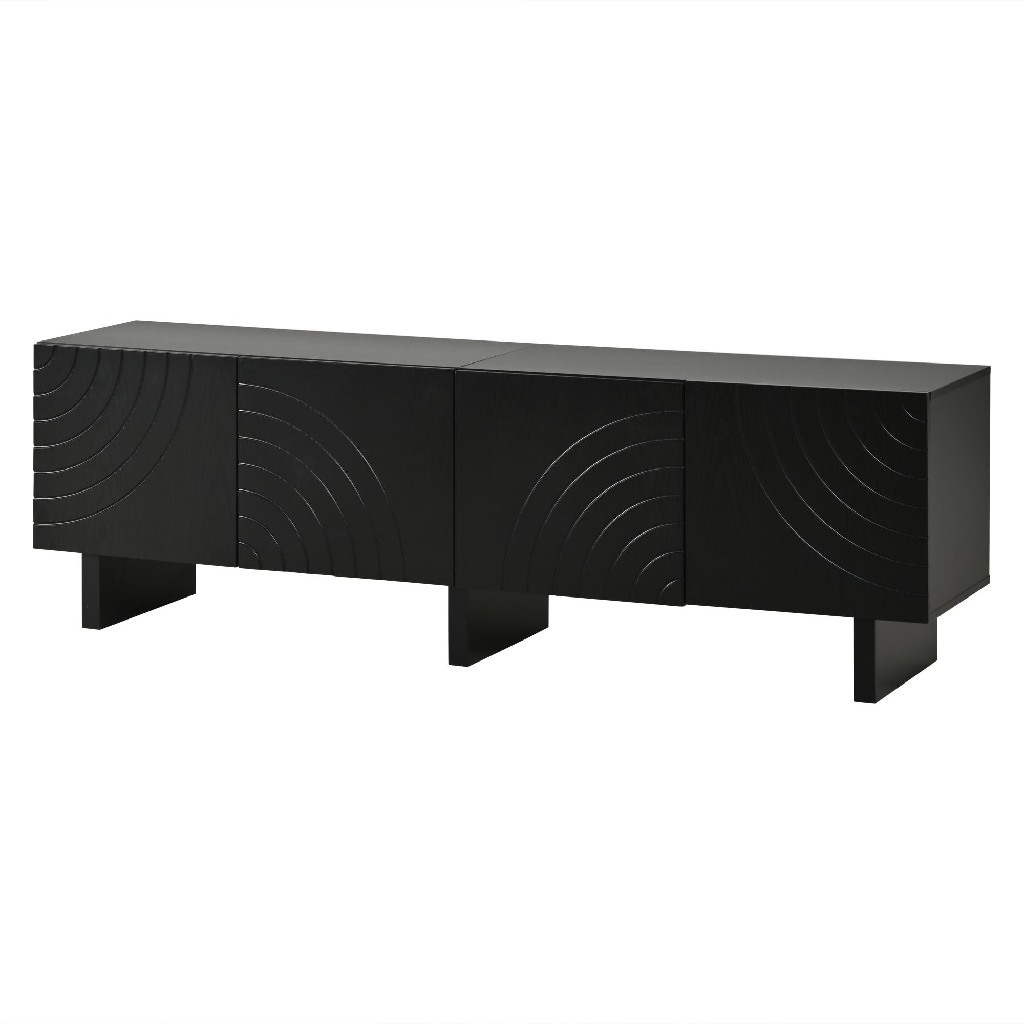 Lowboard TV modern, Negru | Aosom Romania