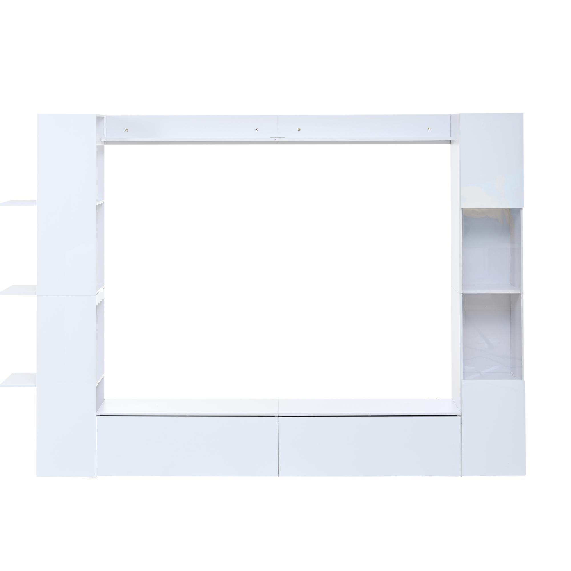 Sistem de living compact 4 piese, Alb | Aosom Romania