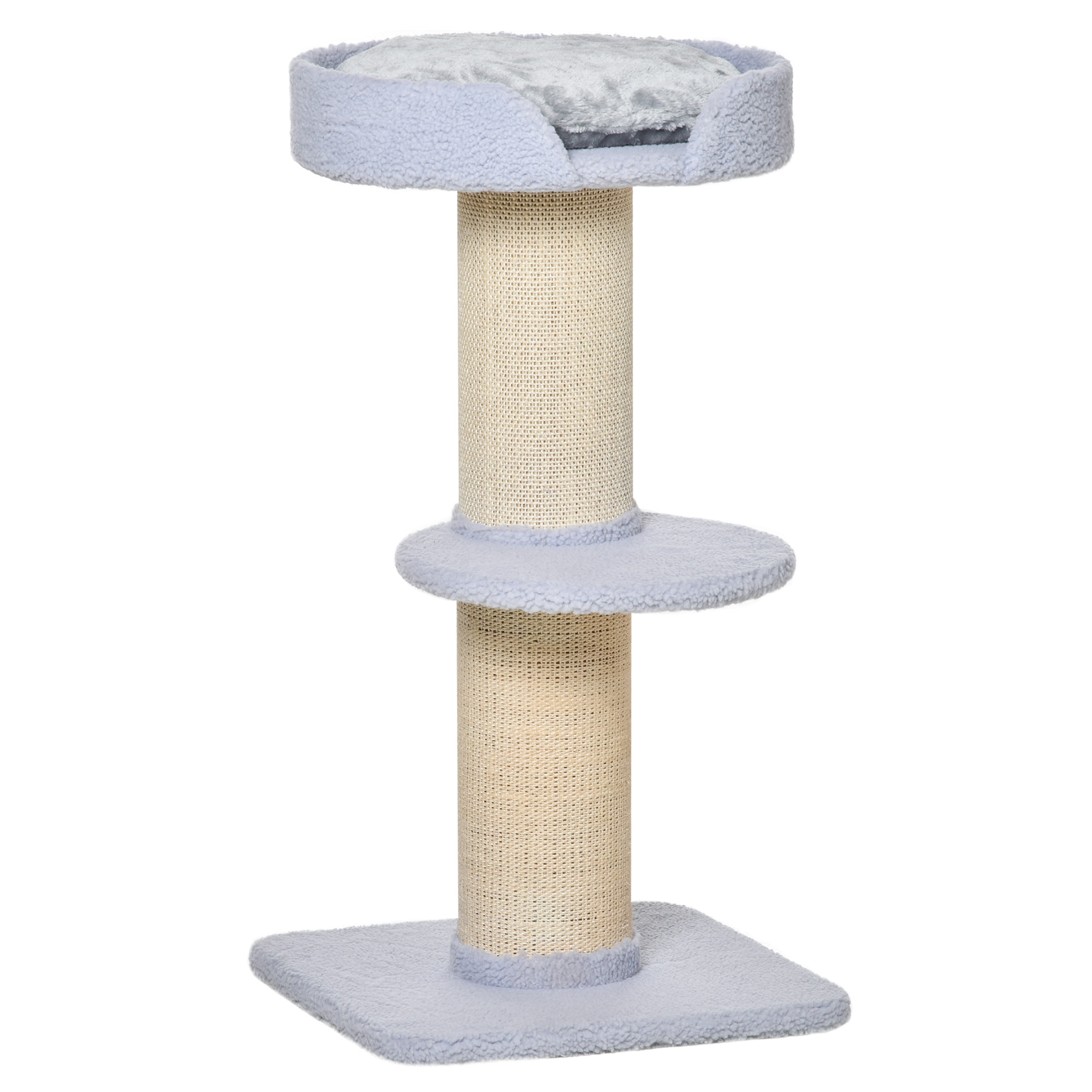 PawHut Krabpaal voor Katten 45x45x91 cm Sisal Krabpalen Zacht Pluche Spaanplaat Constructie Meubelbescherming Kattenboom Activiteiten | Aosom.nl