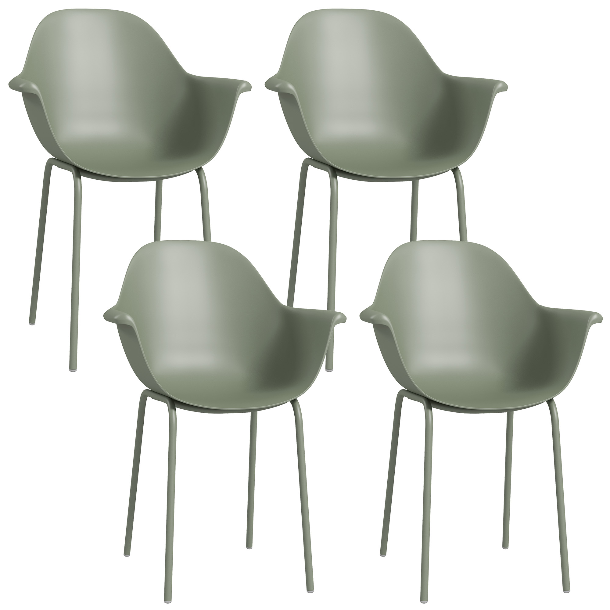 Outsunny Gartenstuhl 4er Set Stapelstühle mit Rückenlehne und Armlehne, Terrassenstühle bis 120 kg belastbar, ideal für Balkon und Garten Aosom.de