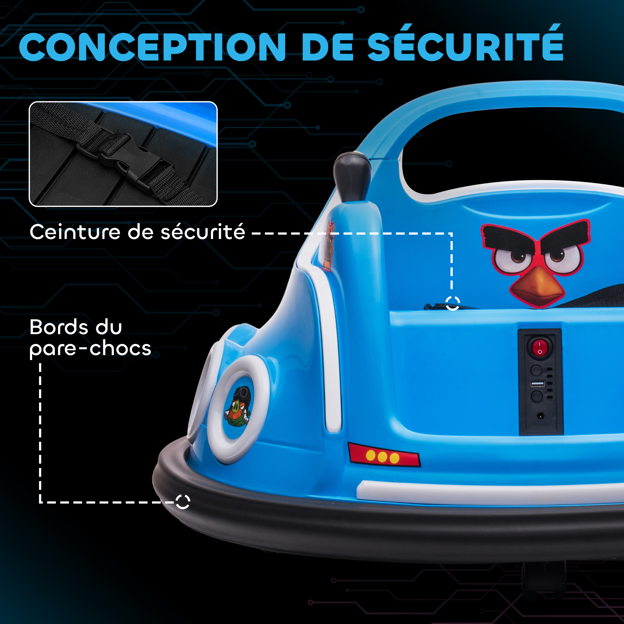 12V Auto Tamponneuse Électrique Enfants avec Télécommande 2,4G