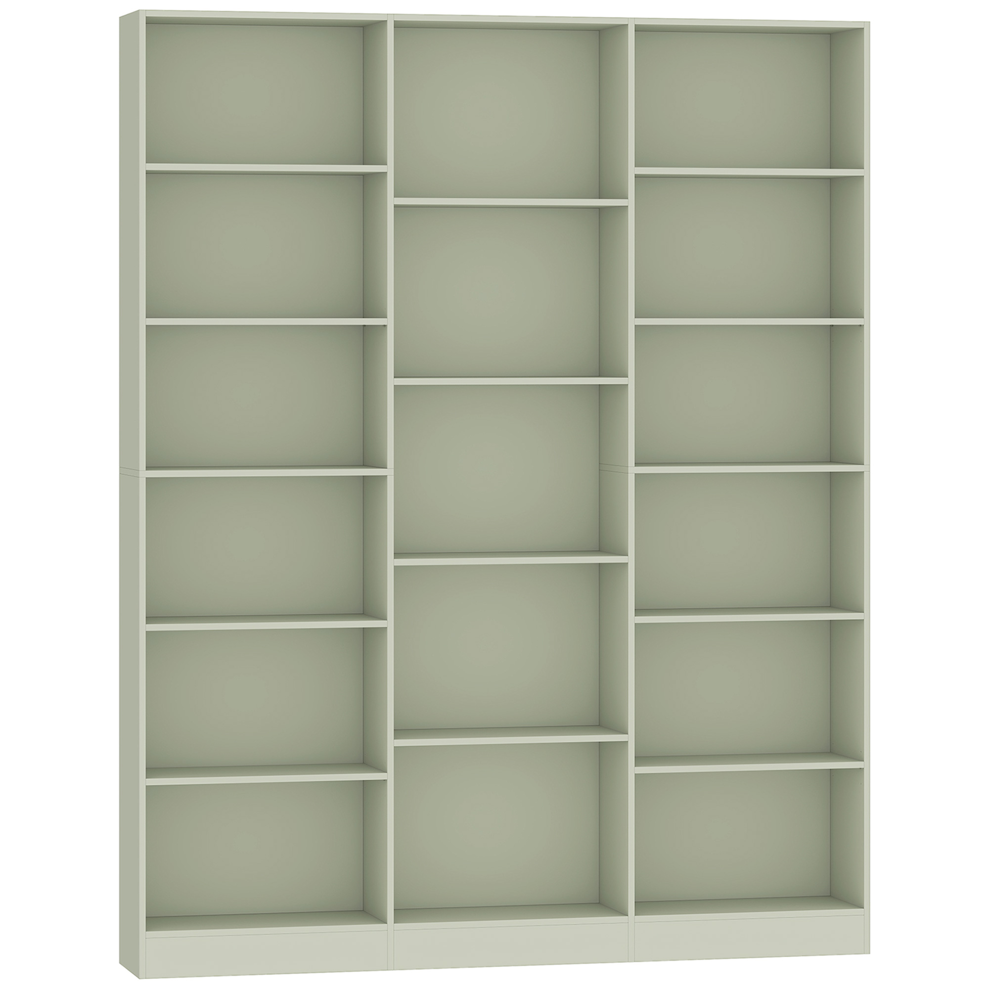 HOMCOM Bücherregal 6 Ebenen, Aufbewahrungsregal mit 17 Fächern und verstellbaren Einlegeböden, Aufbewahrungsmöbel für Wohnzimmer, Schlafzimmer, Büro, 149 x 23,6 x 188 cm, Grün Aosom