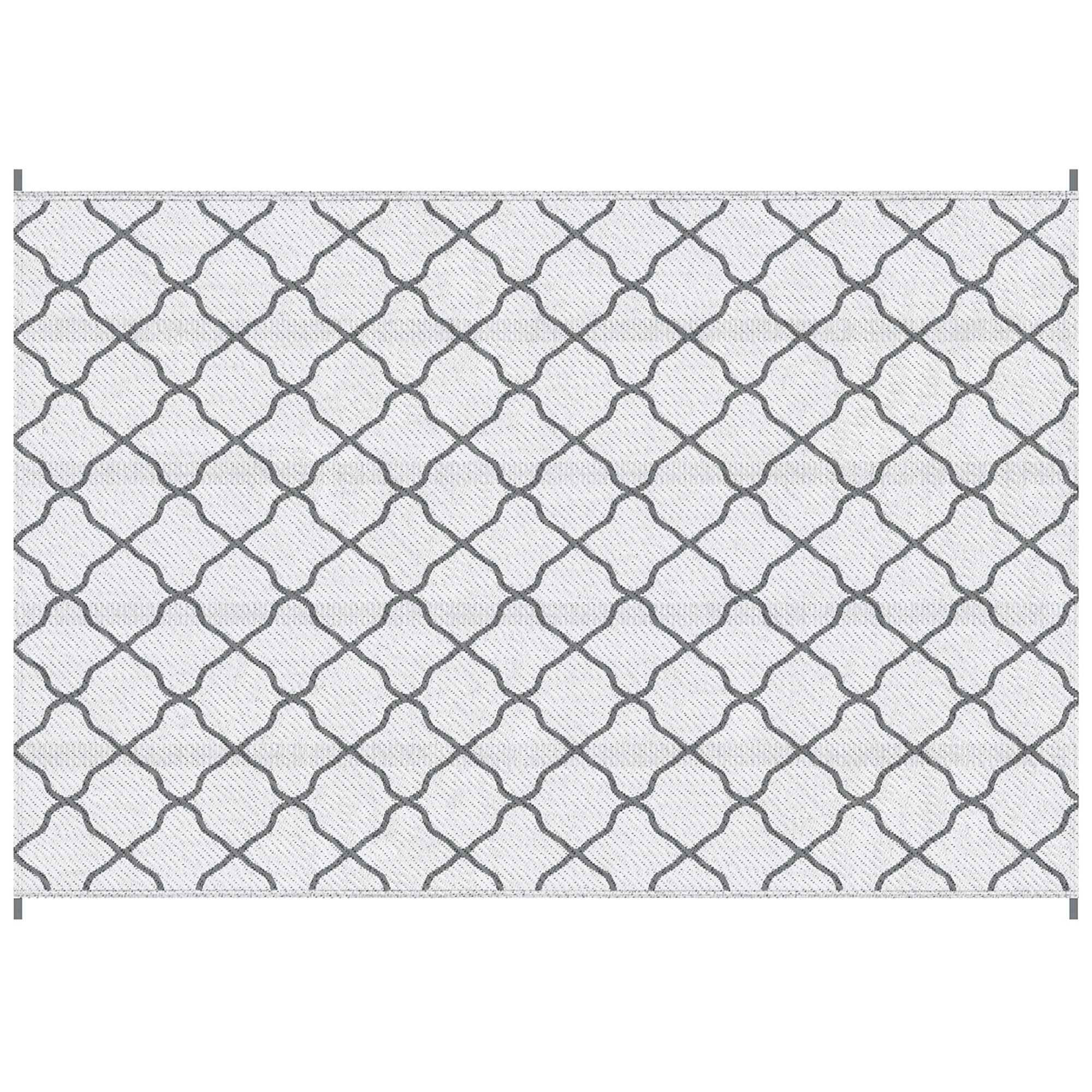 Outsunny Outdoor Teppich robuster Wetterfest Outdoorteppich Carpet mit Netzmuster Outdoor-Teppich für Wohnzimmer Balkon Garten Terrasse Bad Flur Küche 182 x 274 cm Grau Aosom
