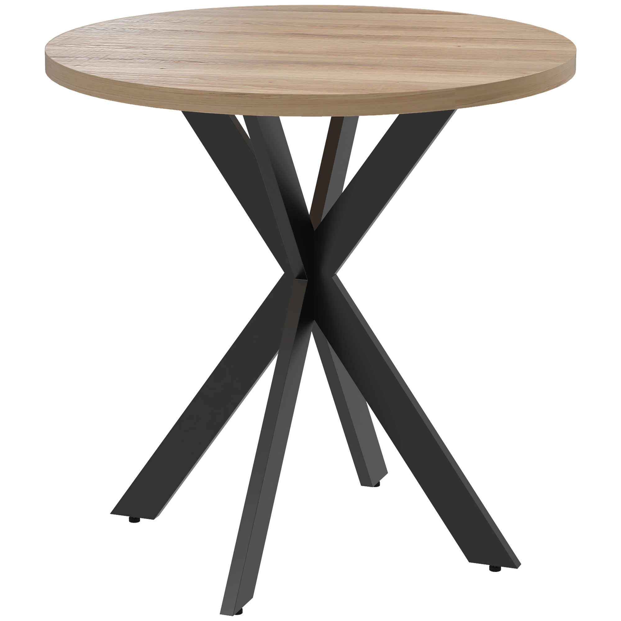 HOMCOM Esstisch 75 x 75 cm rund Küchentisch für 2-4 Personen modern Esszimmertisch mit Spinnenfuß Kleiner Tisch für Küche, Esszimmer und Wohnzimmer Braun Aosom