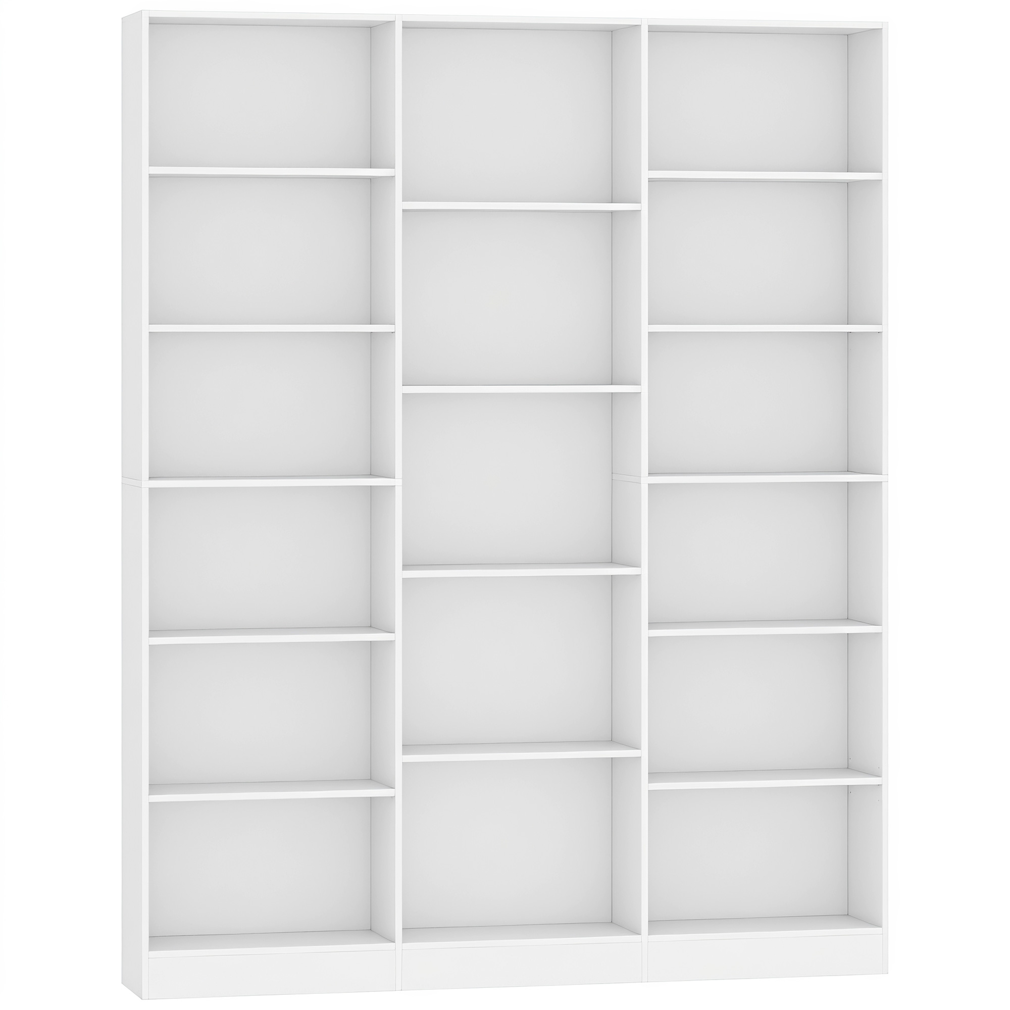 HOMCOM Bücherregal 6 Ebenen, Aufbewahrungsregal mit 17 Fächern und verstellbaren Einlegeböden, Möbel für Wohnzimmer, Schlafzimmer, Büro, 149 x 23,6 x 188 cm, Weiß Aosom