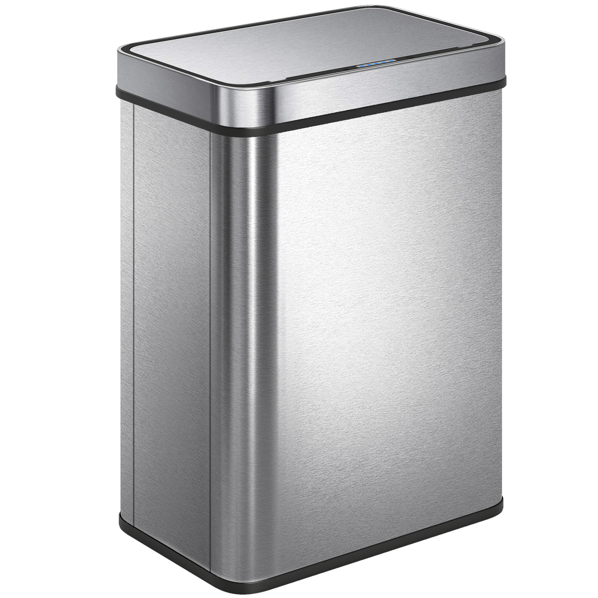 HOMCOM Mülleimer mit Sensor 50L Edelstahl Leiser Automatischer Abfalleimer mit Soft-Close-Deckel, Fingerabdruckresistente Mülleimer für Küchen, Büro, Schlafzimmer, Silber Aosom
