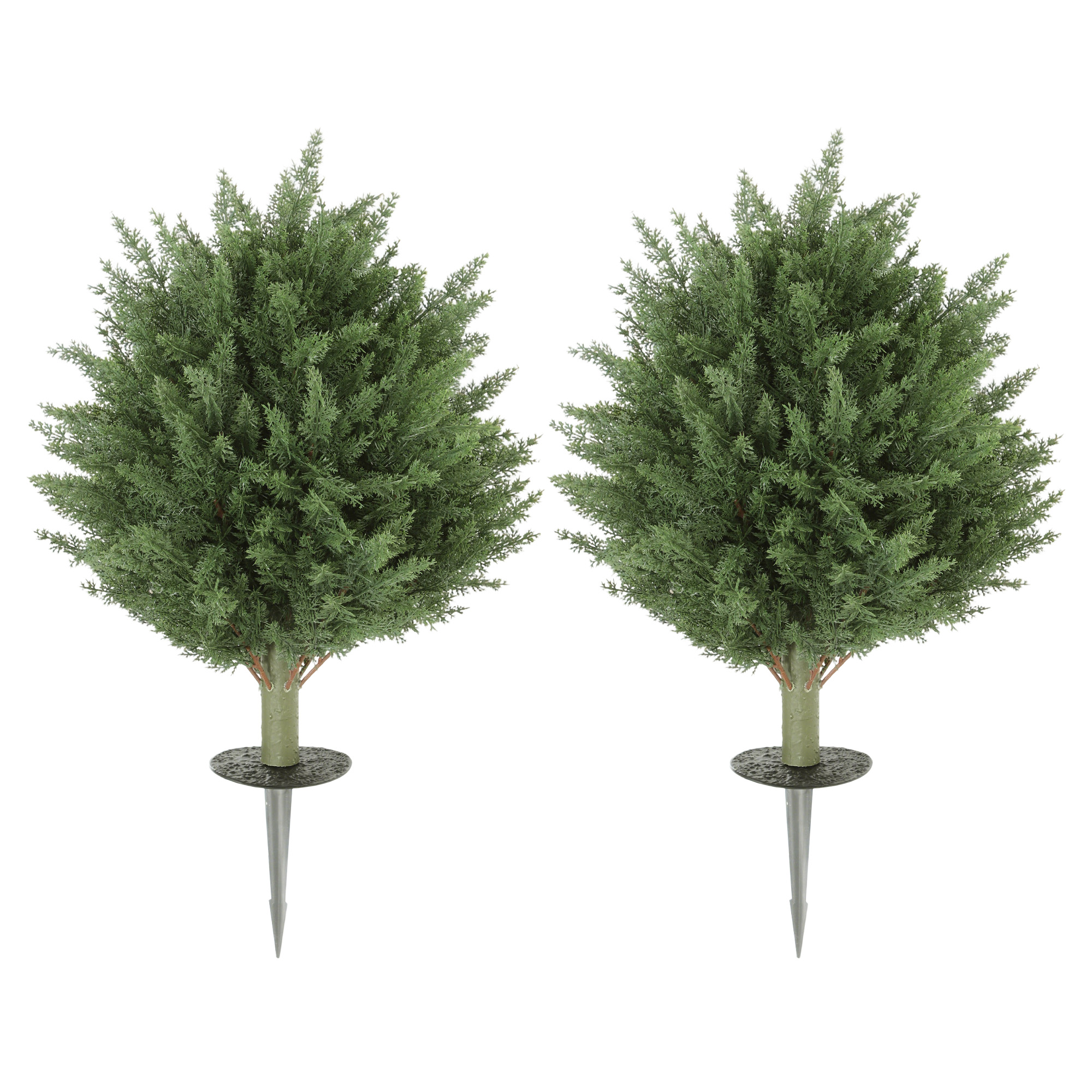 HOMCOM 2er-Set Künstliche Pflanzen 40 cm, UV-beständige Kunstpflanze Zypresse mit 387 Blättern und Erdspieß für Wohnzimmer Schlafzimmer Büro Garten Aosom