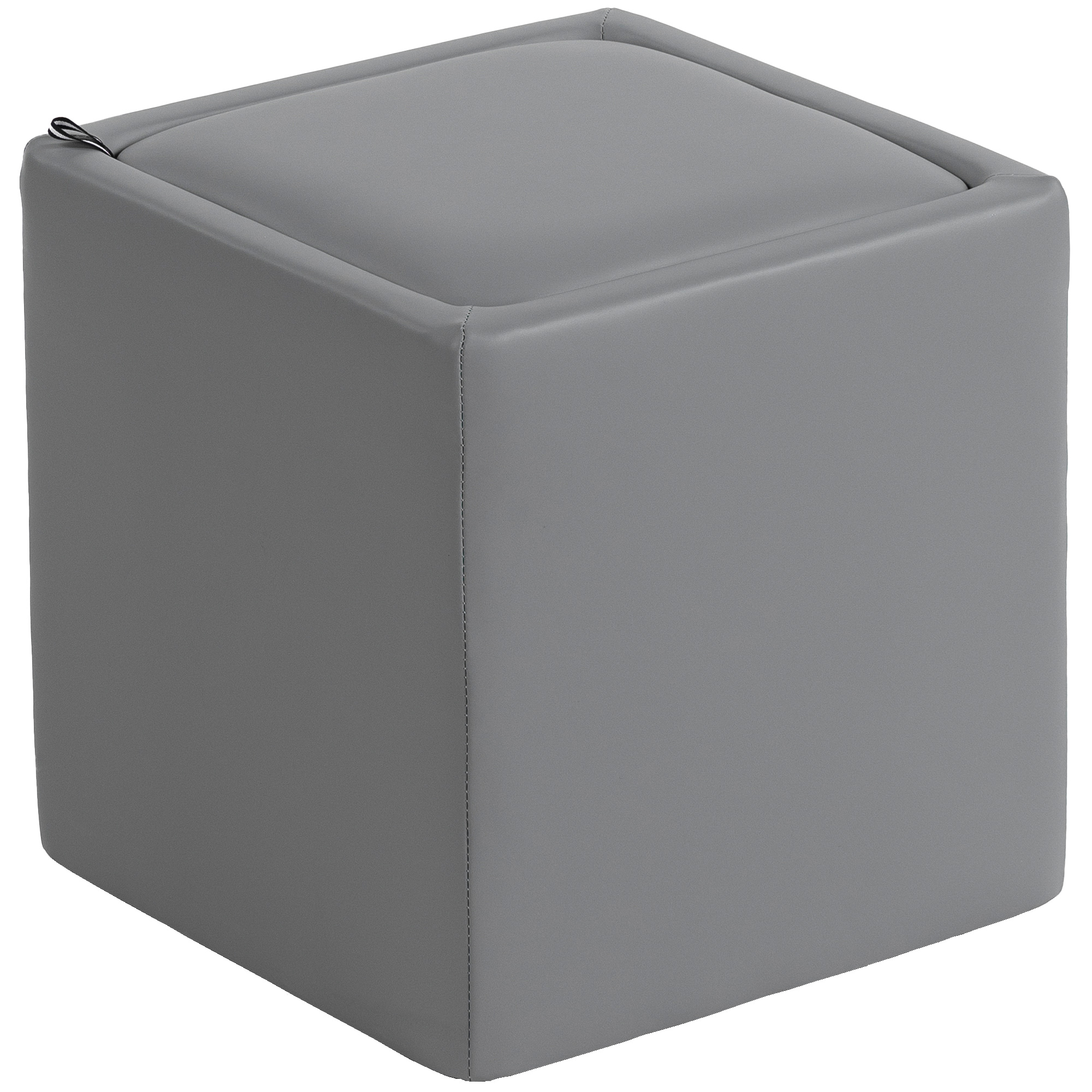 HOMCOM Sitzhocker mit Stauraum Hocker mit Deckel, Quadratischer Fußhocker Sitzwürfel Aufbewahrungsbox Polsterhocker Couchtisch Kunstleder 40 x 40 x 40 cm Grau Aosom