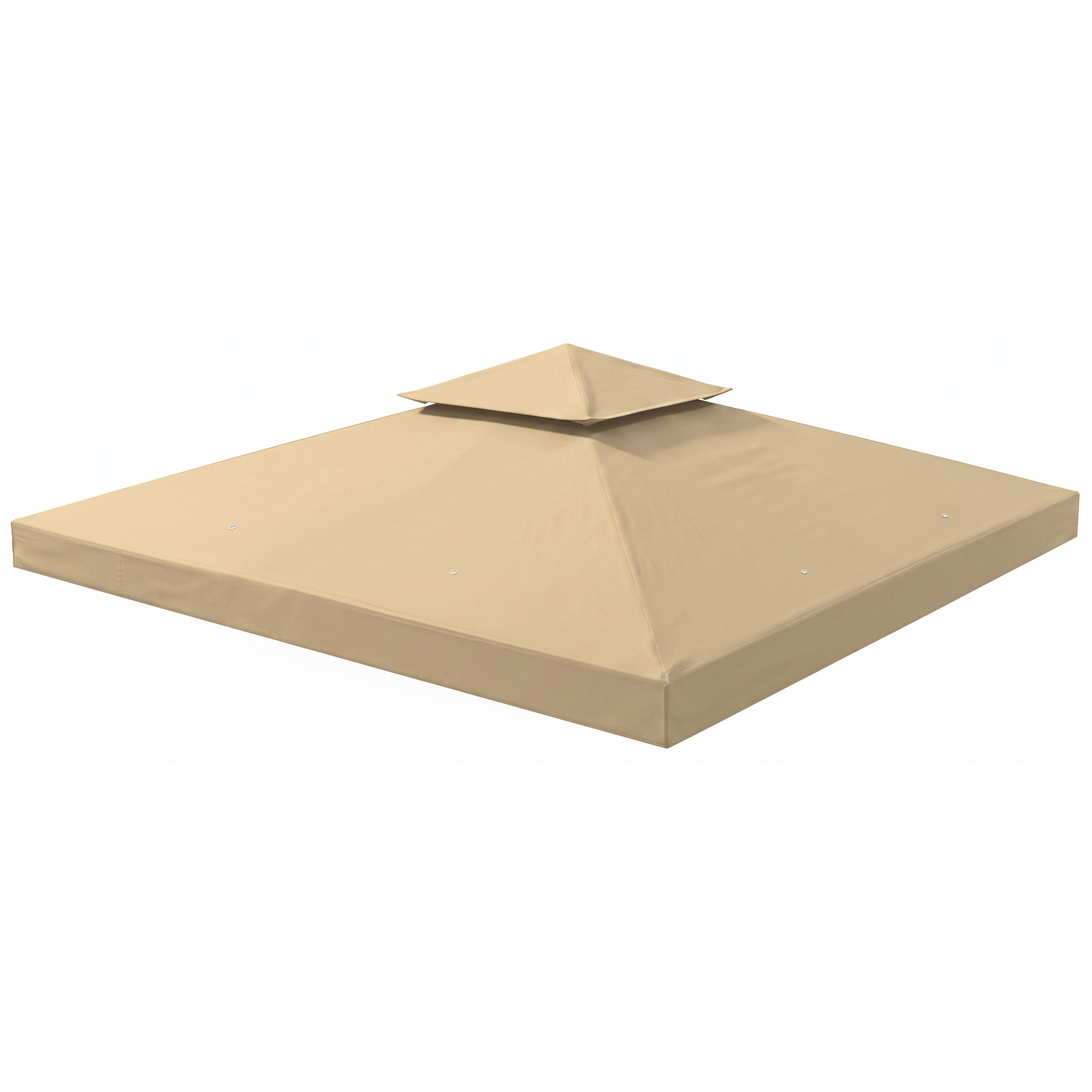 Outsunny Ersatzdach für Pavillon 3 x 3 m wasserdicht Pavillondach mit Doppeldach Ablauflöcher, Ersatzbezug Ersatzteile für Gartenpavillon Gartenzelt Beige Aosom