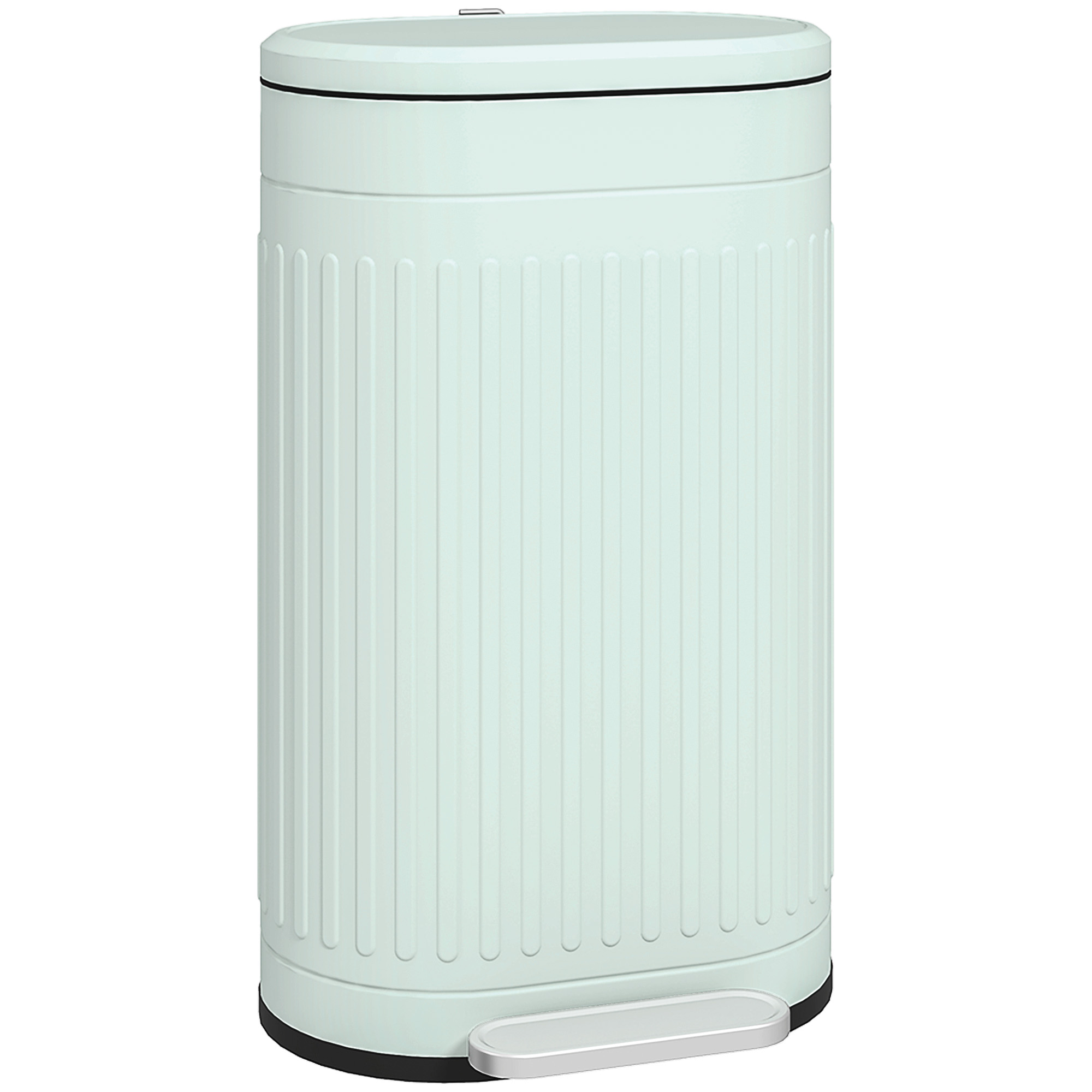 HOMCOM Mülleimer 30L Treteimer Abfalleimer mit Deckel und Fußpedal, Müllbehälter mit herausnehmbarem Inneneimer, Soft-Close-Funktion für Wohnzimmer, Büro, Grün, 36,5 x 31,2 x 60,8 cm Aosom