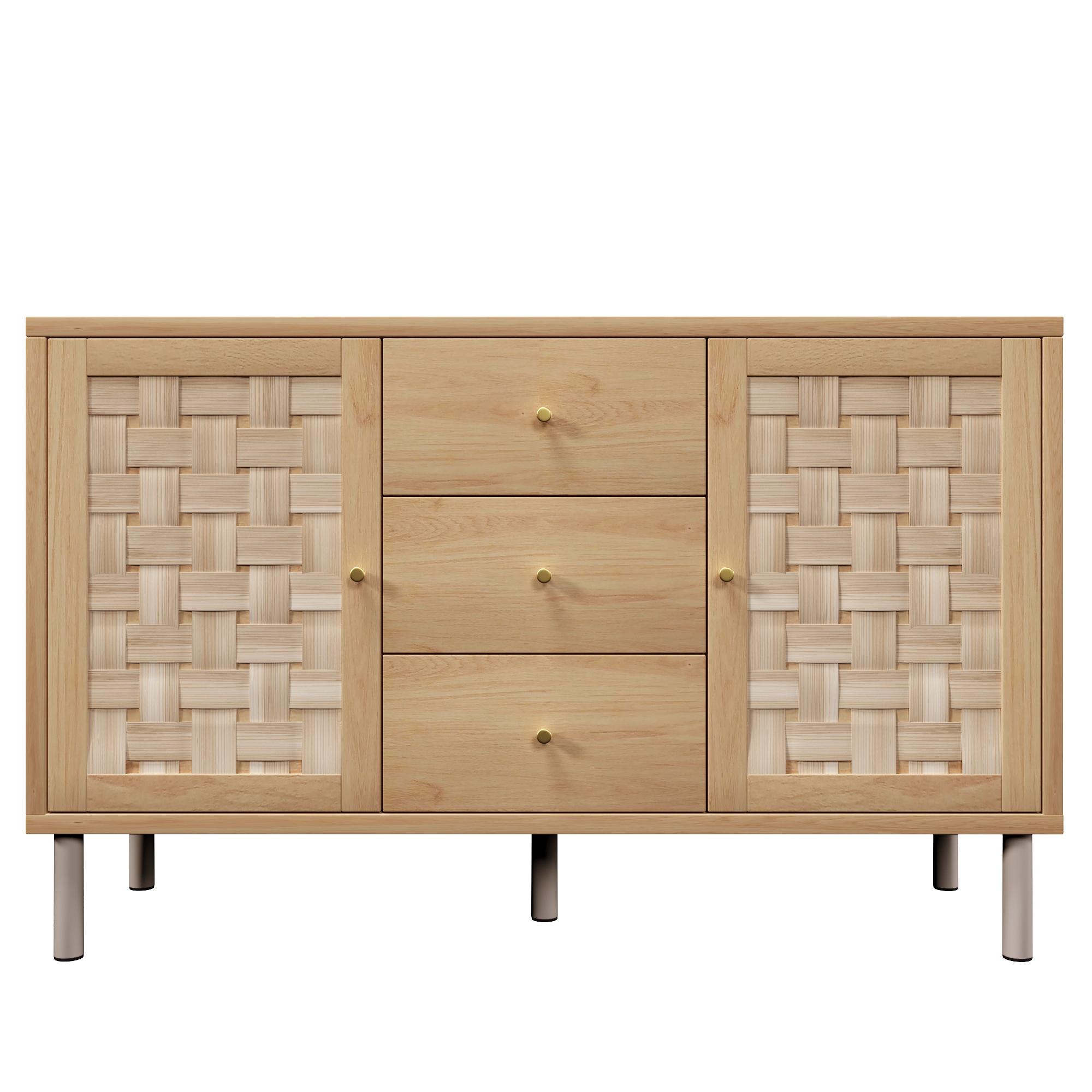 Cómoda de estilo rústico con 2 puertas, Color natural | Aosom España