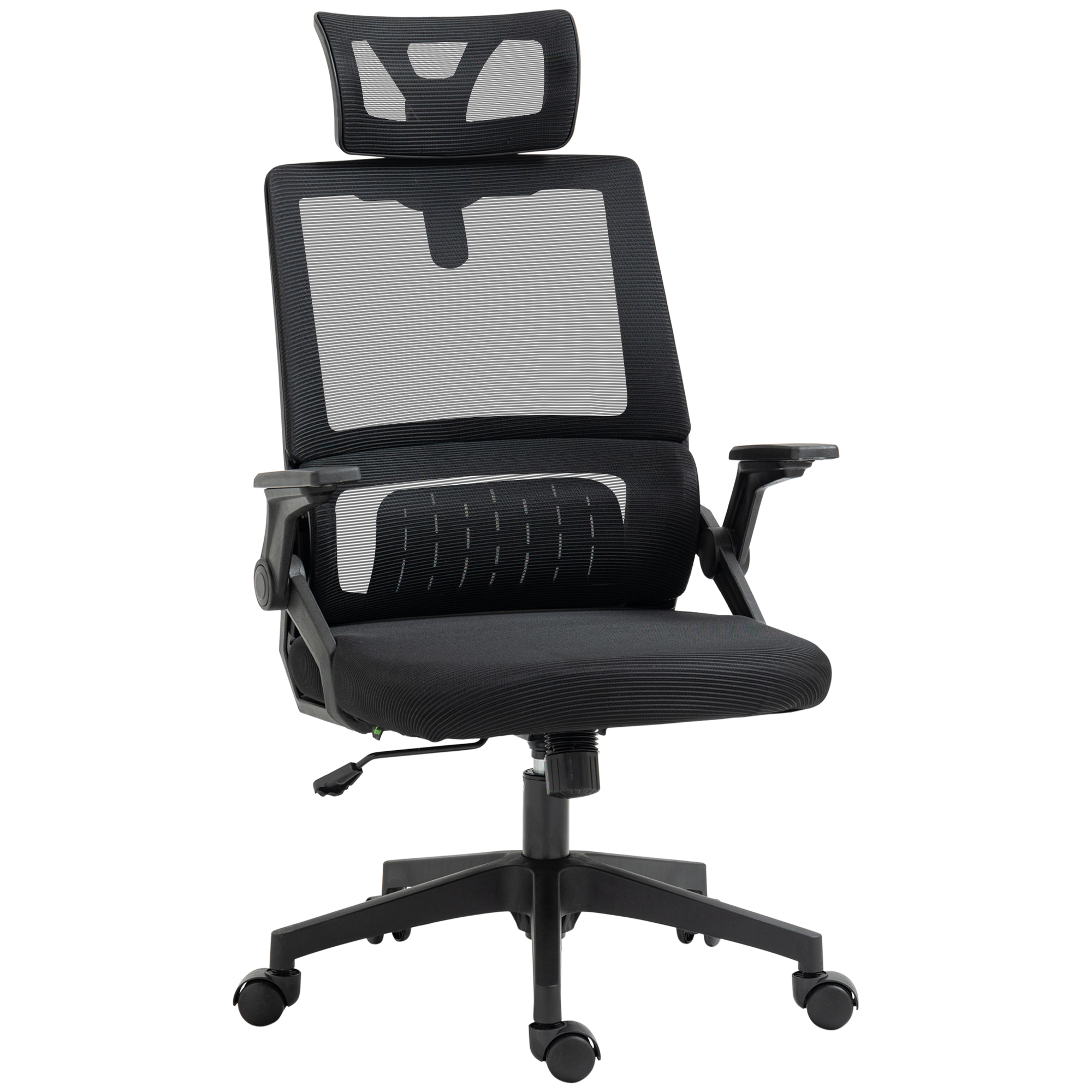 Vinsetto Bürostuhl ergonomisch verstellbar mit Kopfstütze und Armlehnen, höhenverstellbarer Computerstuhl mit Drehstuhl und Wippfunktion Aosom.de