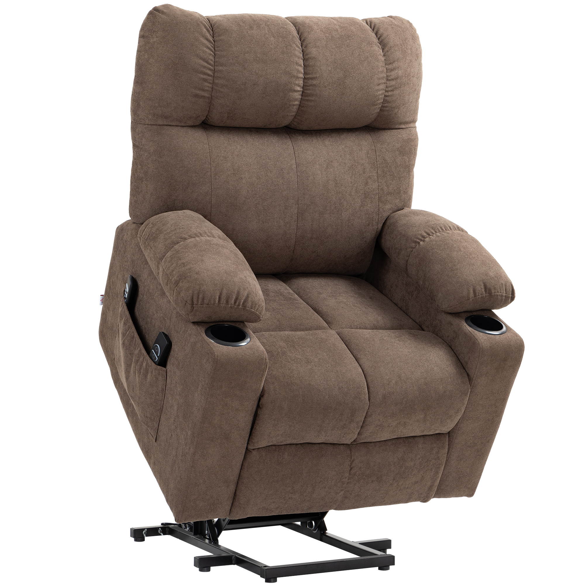 HOMCOM Relaxfauteuil met Opstahulp, Elektrisch, 90x75x100cm, Bruin