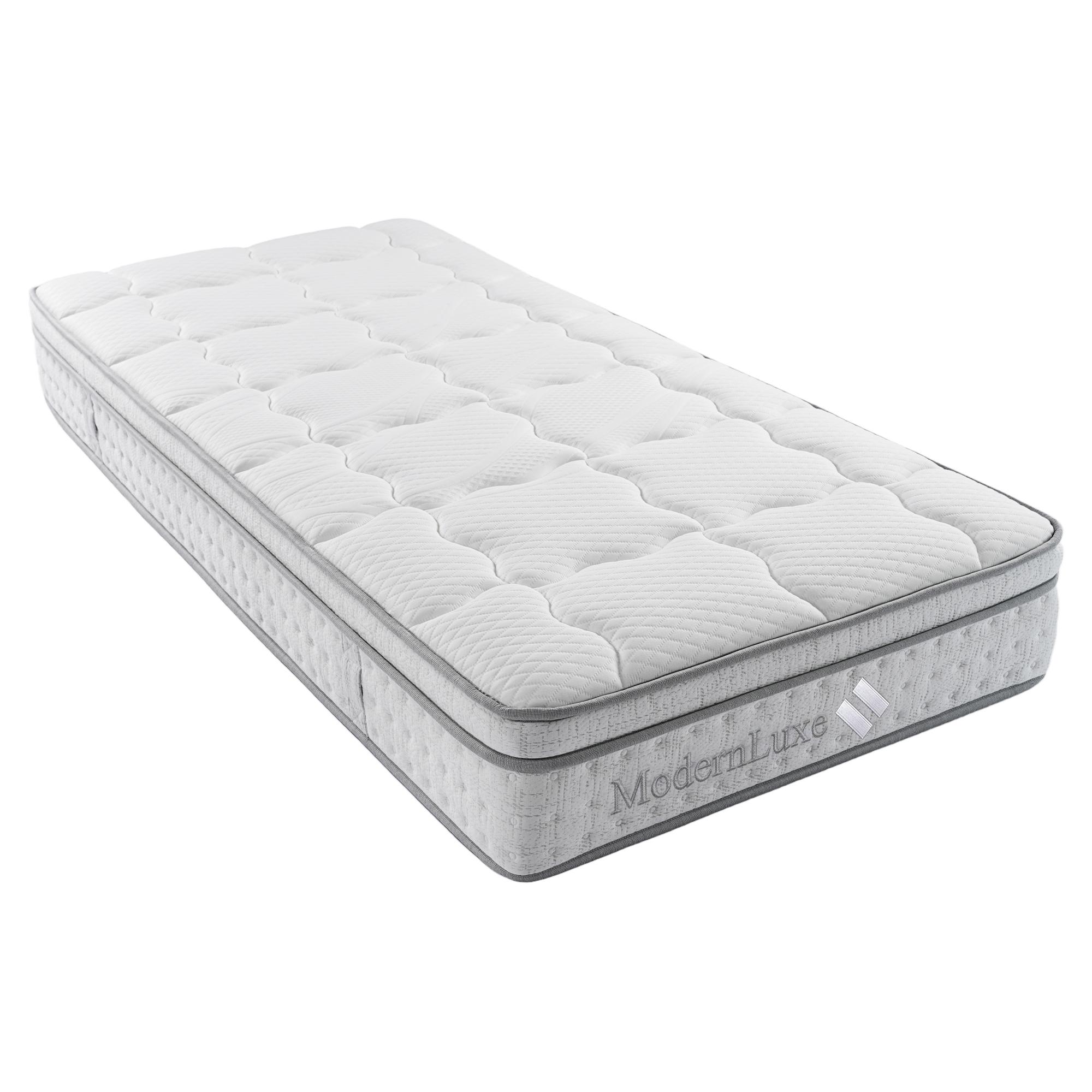 Colchón de muelles ensacados de 7 zonas 90x200 cm H3, Blanco | Aosom España