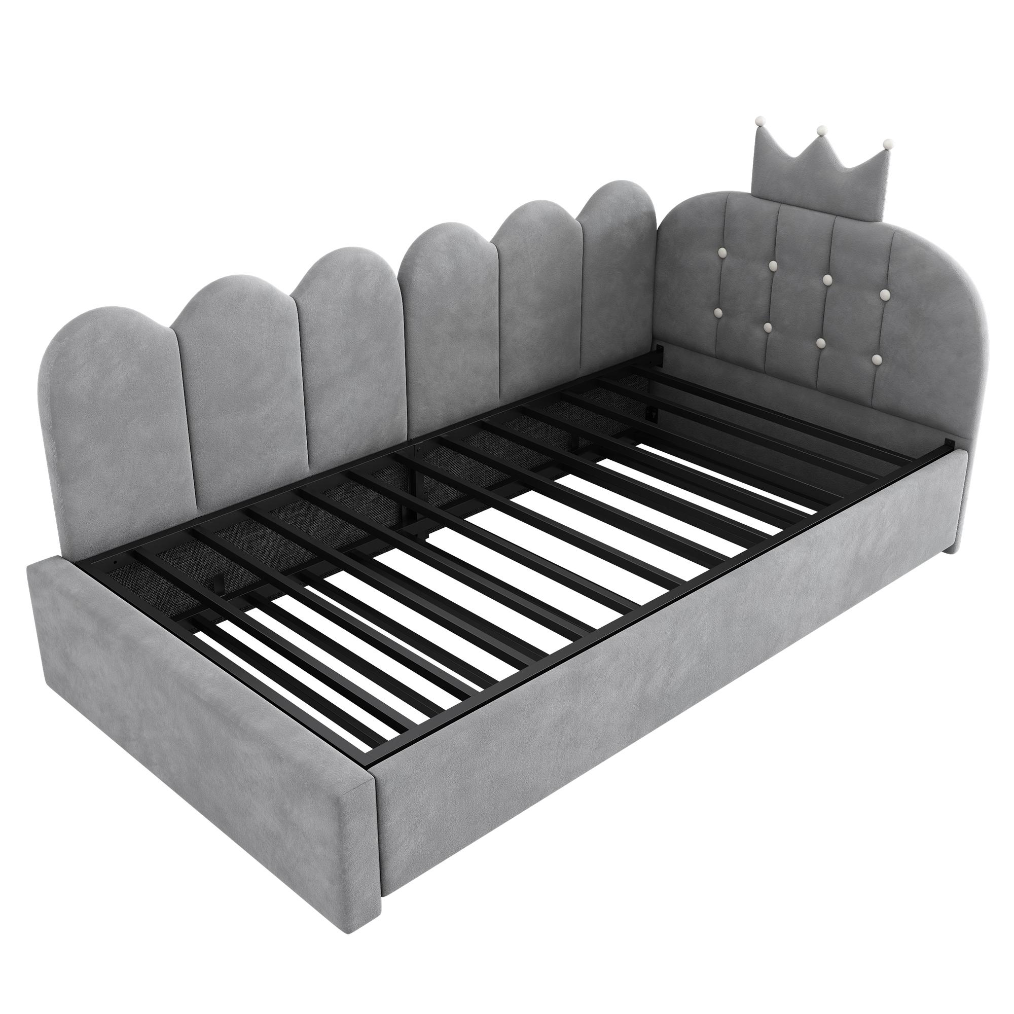 90x200 cm sofá cama con cama extraíble, Gris | Aosom España