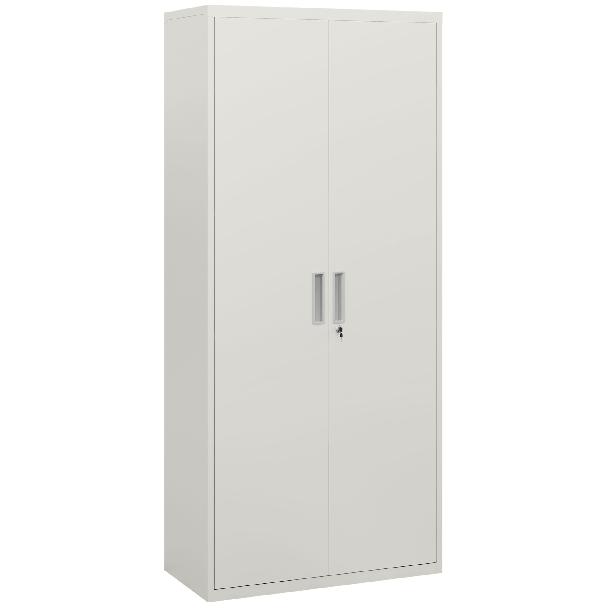 HOMCOM Dulap de Depozitare pentru Birou cu 5 Niveluri, Dulap Metalic cu 2 Usi si 4 Rafturi Reglabile, 80x40x180 cm, Alb