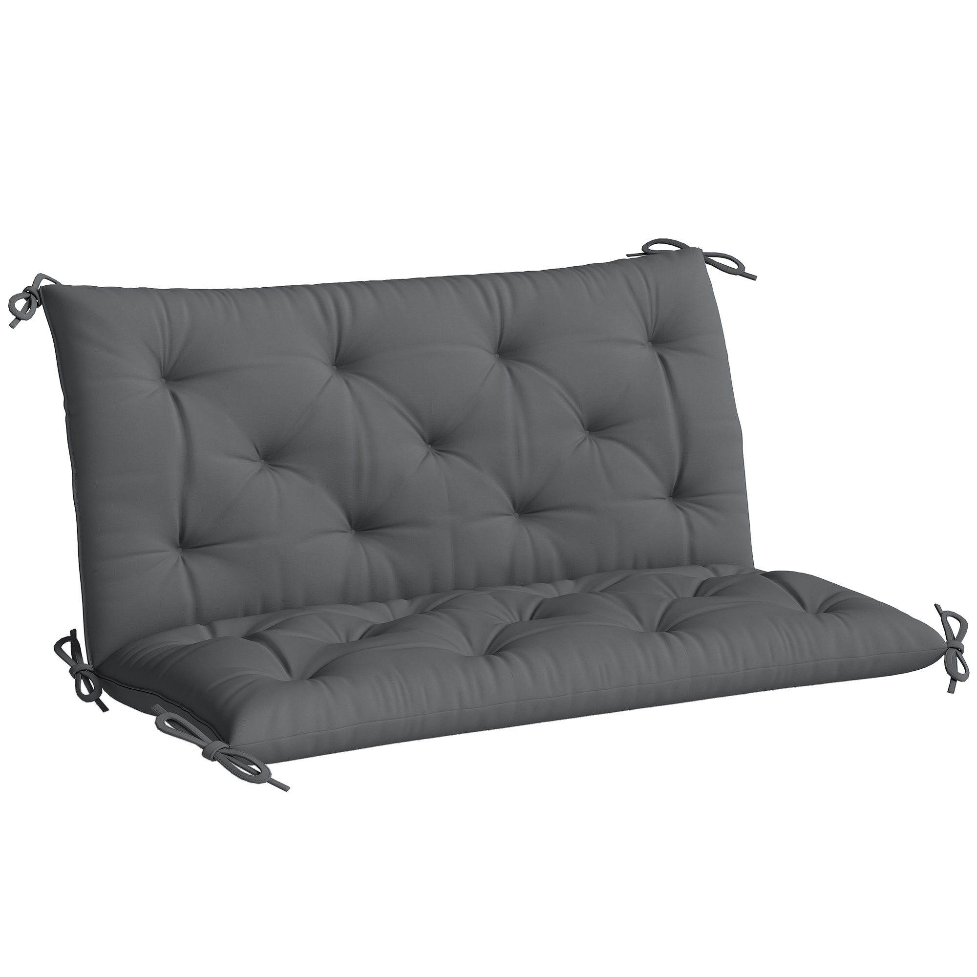 Outsunny Sitzkissen Gartenbank Auflage 100 x 98 x 8 cm, Polster aus Baumwolle in Dunkelgrau, bequem & wetterfest Aosom.de