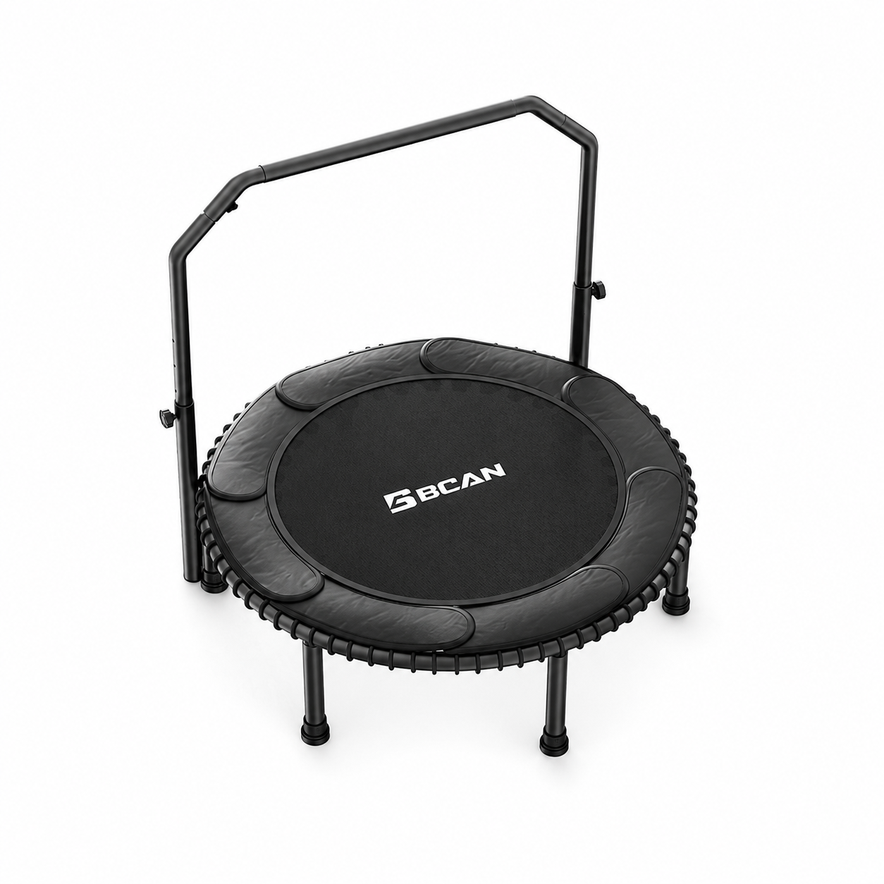 BCAN Rebounder-Trampolin für Erwachsene, 102 cm, 204 kg Belastbarkeit, mit Bungee-Seilen, verstellbarem Griff, stabil, leise, für drinnen und draußen, Ganzkörpertraining, Entspannung zu Hause