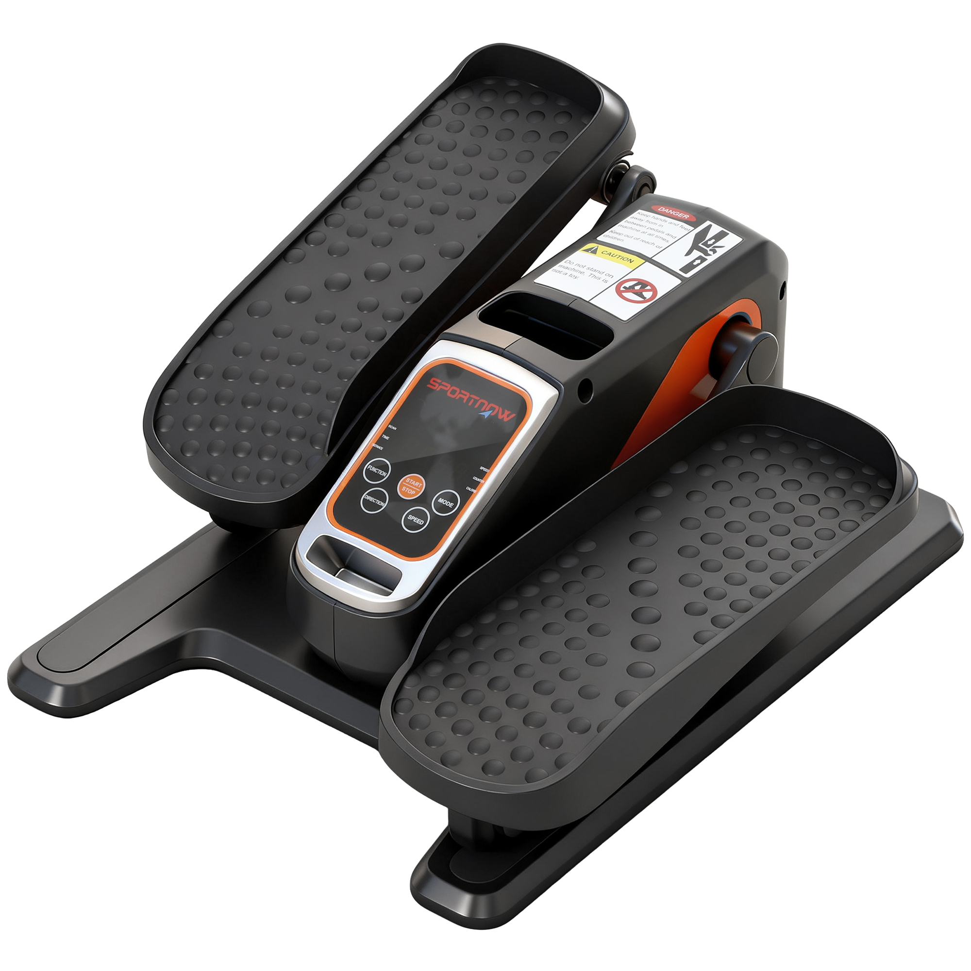 Elektrischer Ellipsentrainer, Pedalgerät mit 12 anpassbaren Geschwindigkeiten, tragbar, leicht, Fernbedienung, LED-Monitor, Stahl, Kunststoff, Schwarz