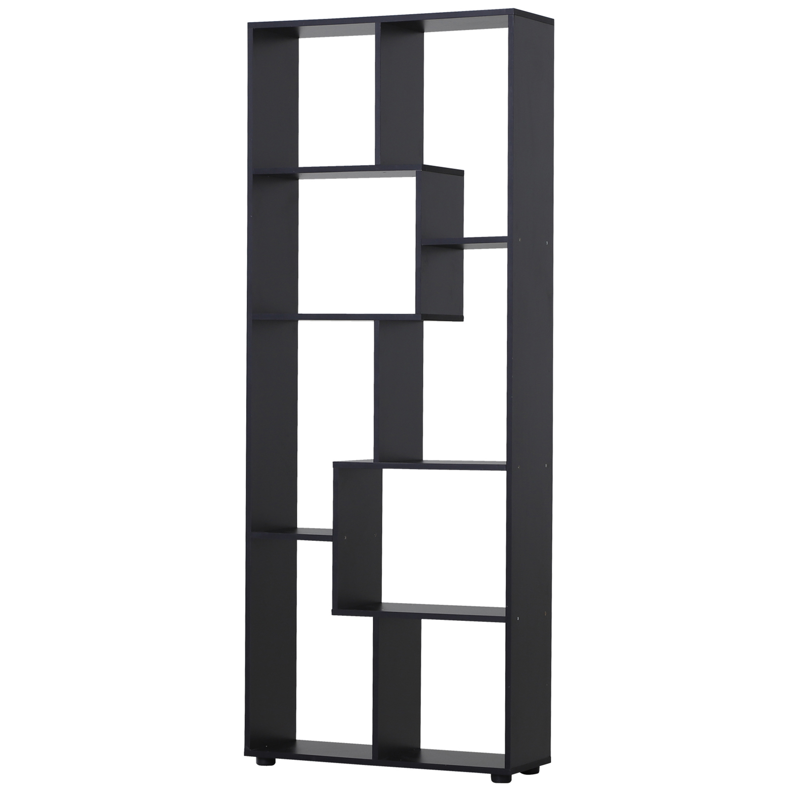 HOMCOM Bibliotecă cu rafturi Zig-zag Design Contemporan 70L x 24l x 178Î cm Panouri Particule negru | Aosom Romania