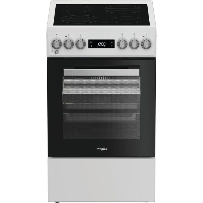 Cuisiniere vitrocéramique - WHIRLPOOL - W5V5LCW - 4 foyers - 7900 W - L50 cm - Blanc