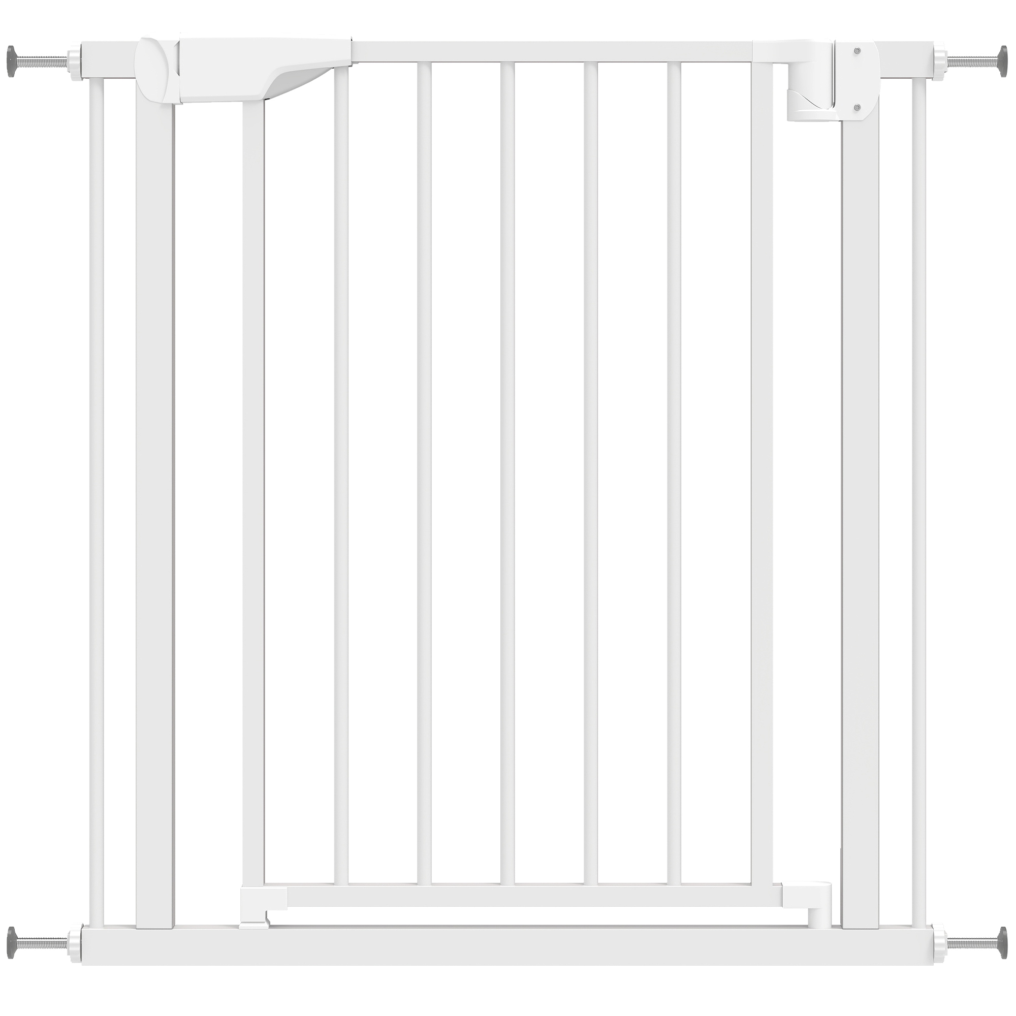 Treppenschutzgitter Absperrgitter ohne Bohren mit automatische Schließung für Kinder Küche Treppe 76-81 x 76 cm Weiß