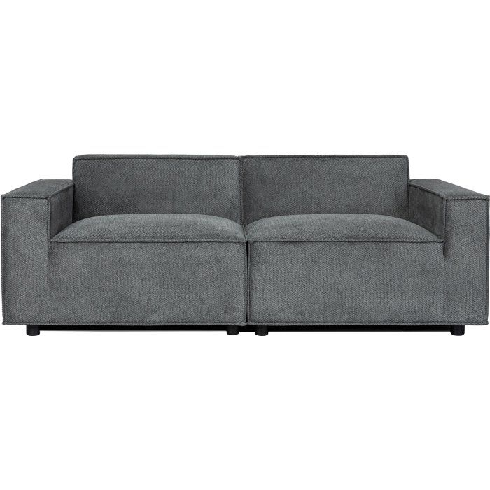 Canapé modulable - 3 places - IGOR - Tissu Gris anthracite - 198 x 94 x 70 cm