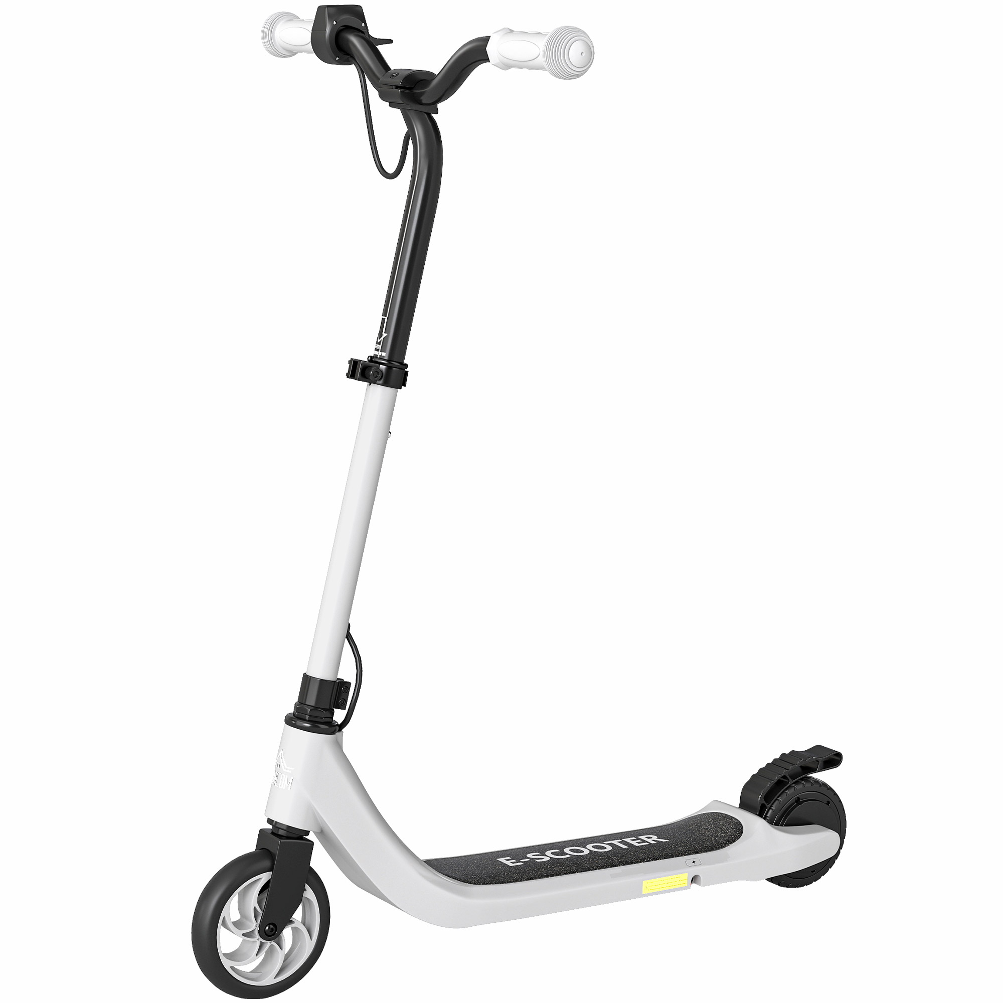 E-Scooter, Elektro-Tretroller, 6 km Reichweite, ab 6 Jahren, Stahlrahmen, schwarz+weiß, 76 x 53 x 95cm