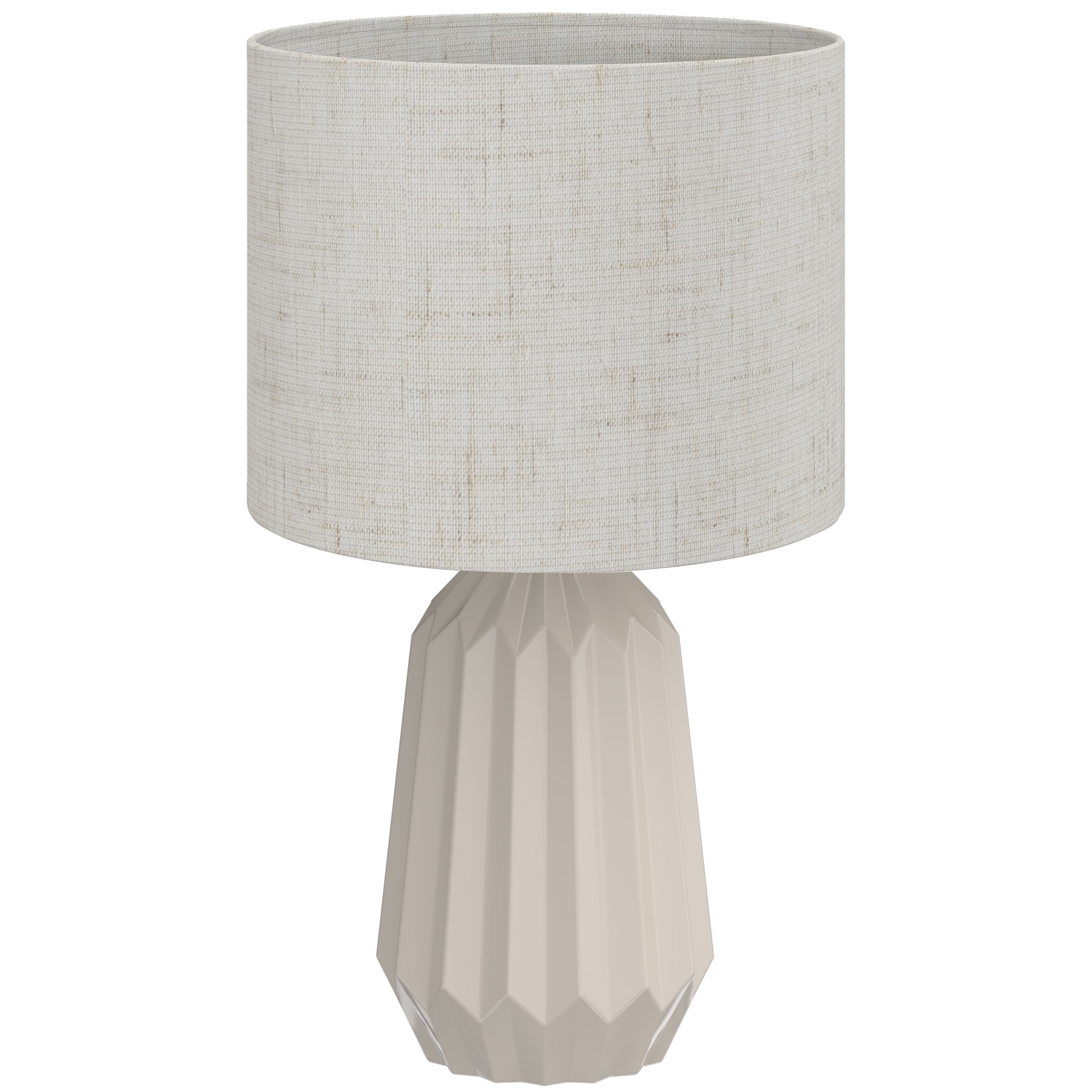 Tischlampe, Tischleuchte, Nachttischlampe mit Leinenschirm, Wippschalter, Schreibtischlampe, 22 x 22 x 39 cm, Beige