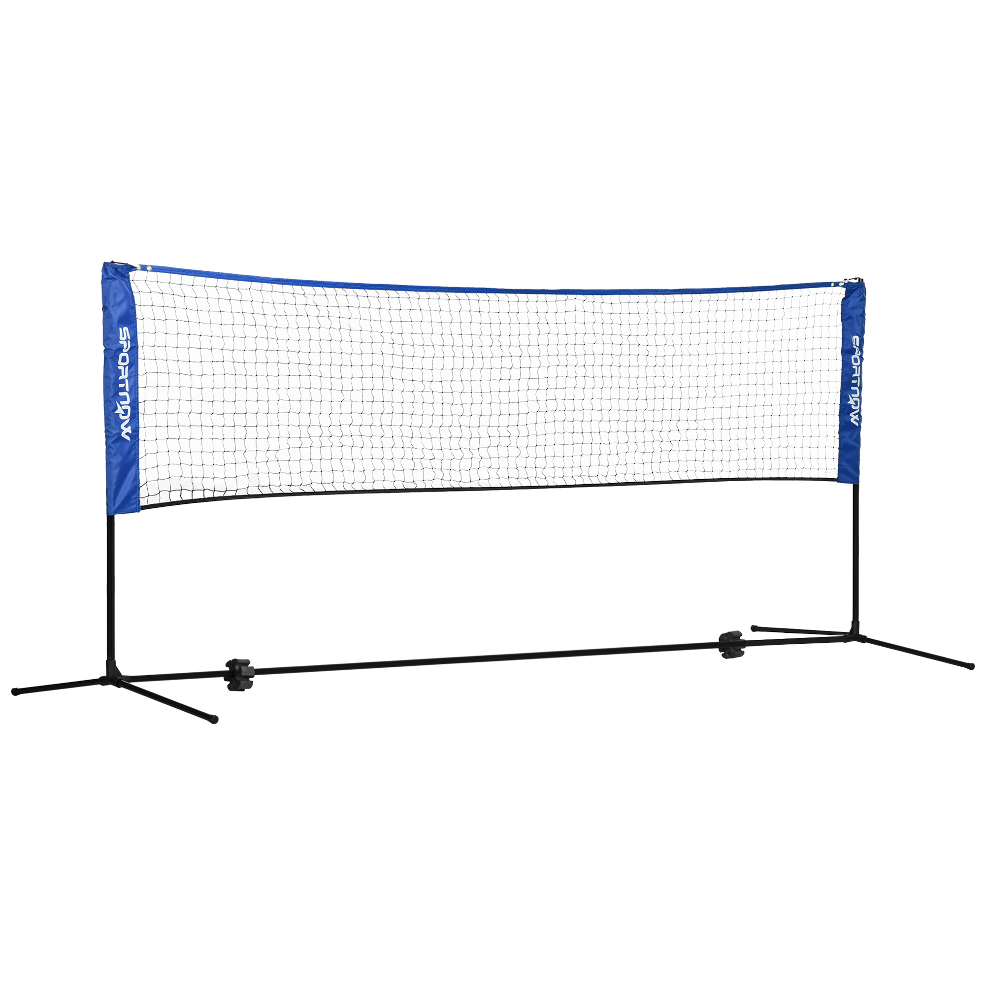Badmintonnetz, höhenverstellbar, faltbar, mit Tragetasche, 3,10m, Schwarz/Blau