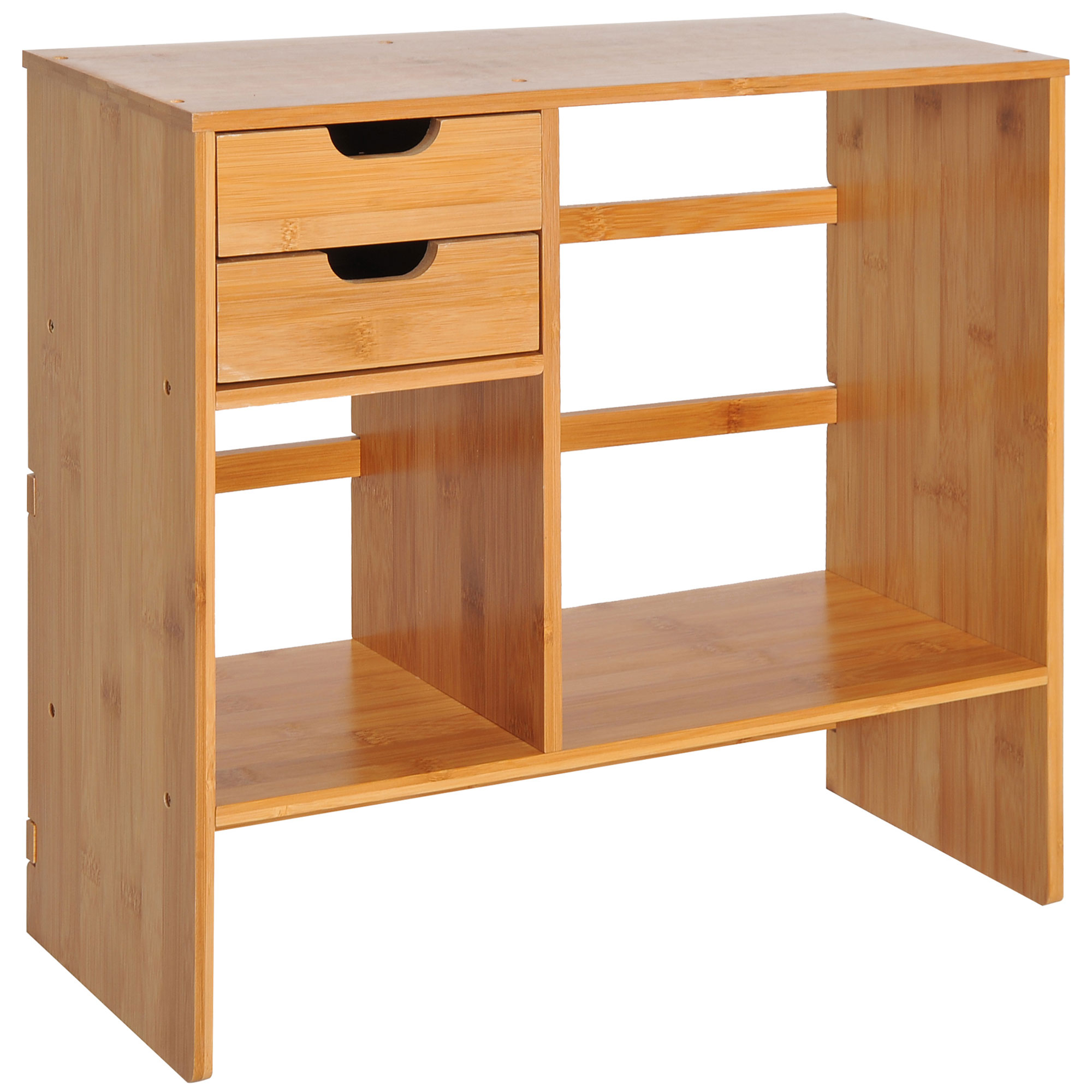 HOMCOM Raft Cărți Birou Bibliotecă Depozitare Organizator Birou Bucătărie Baie Lemn de Bambus Natural | Aosom Romania
