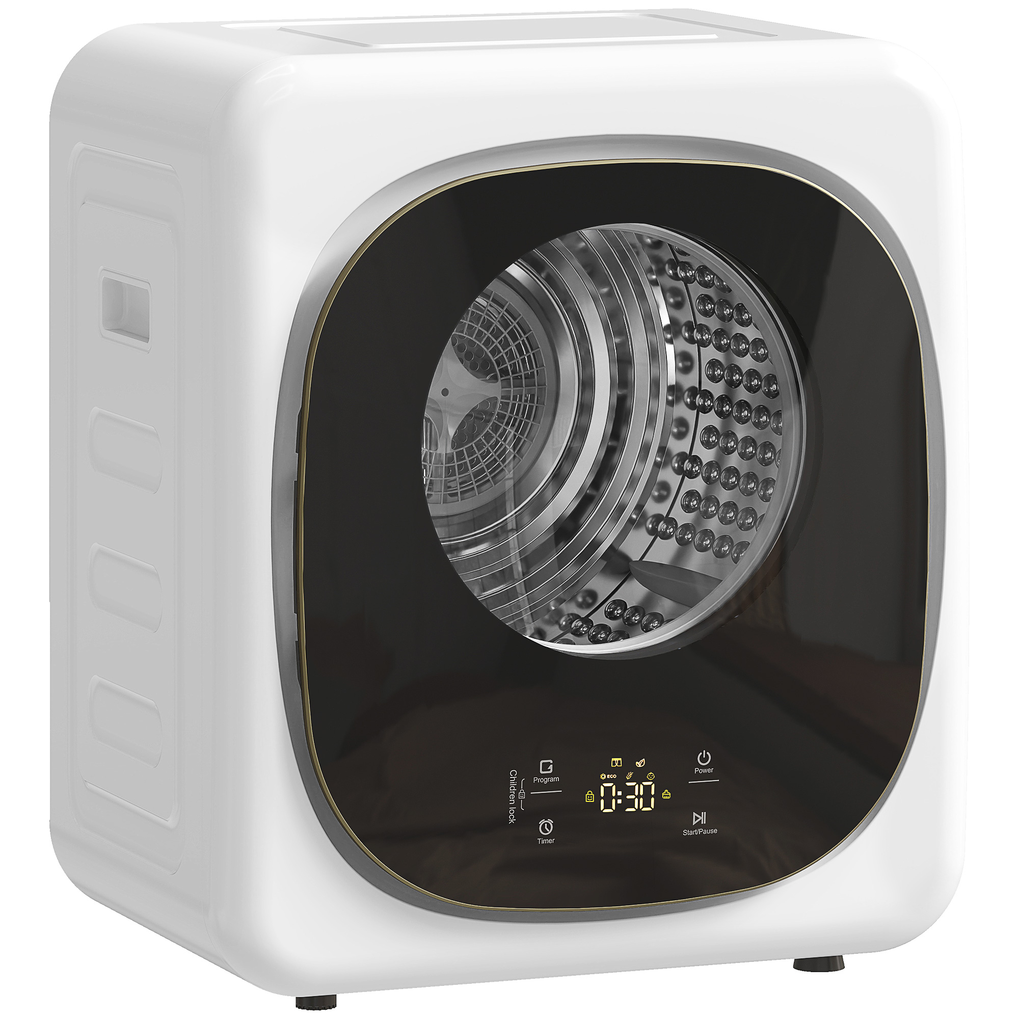 HOMCOM Uscător cu evacuare portabil 4 kg, uscător compact 800 W, 5 moduri de uscare, temporizator, alb | Aosom Romania