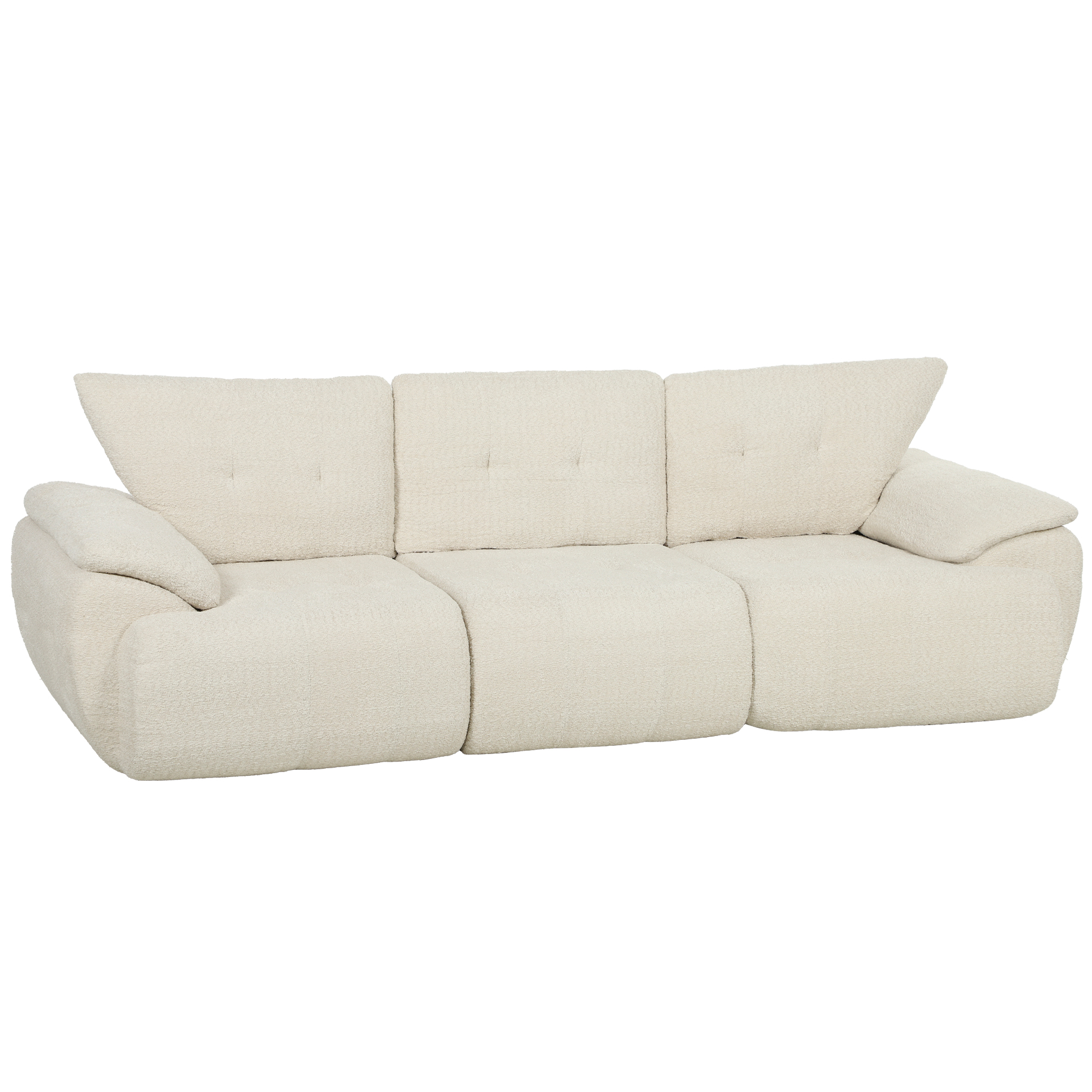 3-Sitzer-Sofa, 260 cm, Chenille, rahmenloses Modulsofa mit extra breiter, tiefer Sitzfläche, breiten Armlehnen