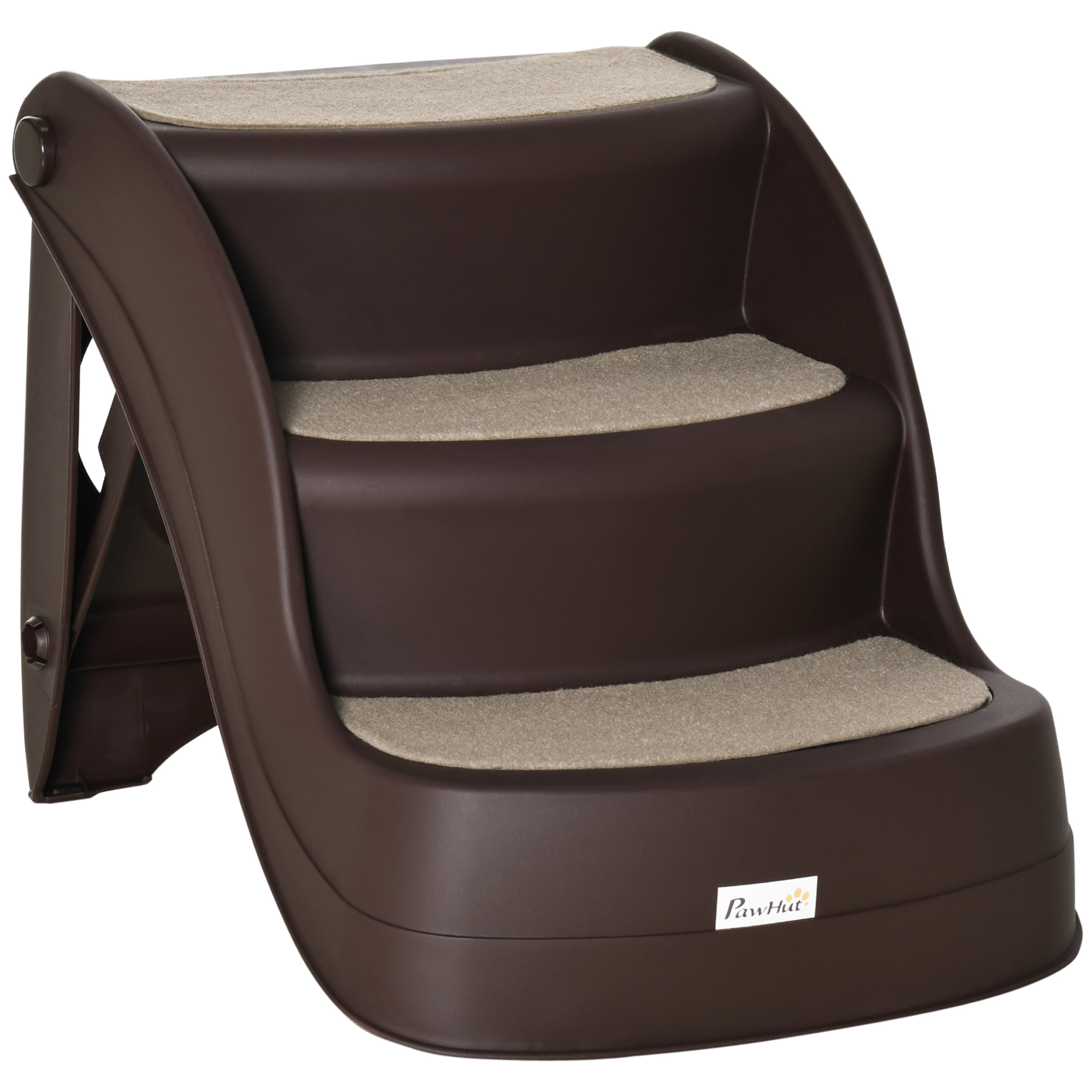 PawHut Escalier pour Chien Pliant à 3 Marches Antidérapantes, pour Chiens Âgés, Chiots, Lit, Canapé, 49x38x38cm, Marron PawHut Escalier pour Chien Pliant à 3 Marches Antidérapantes, pour Chiens Âgés, Chiots, Lit, Canapé, 49x38x38cm, Marron