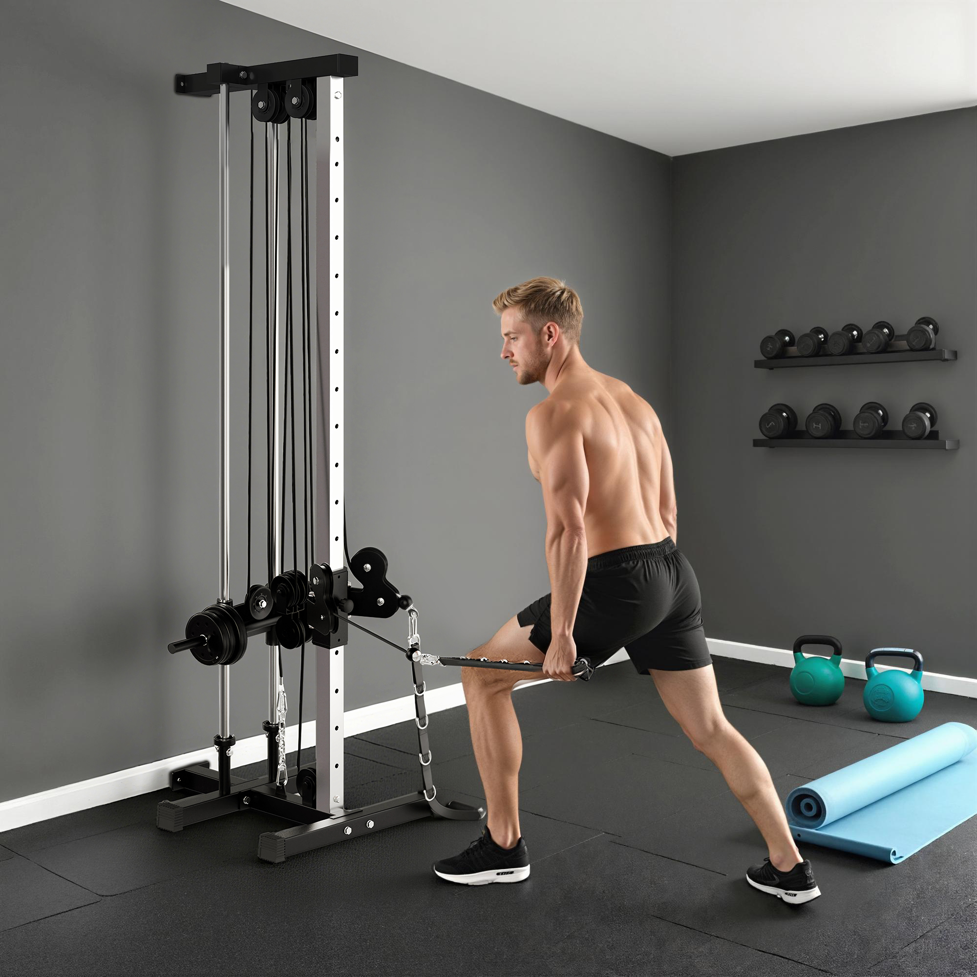 home gym portable fitness cable pulley machine