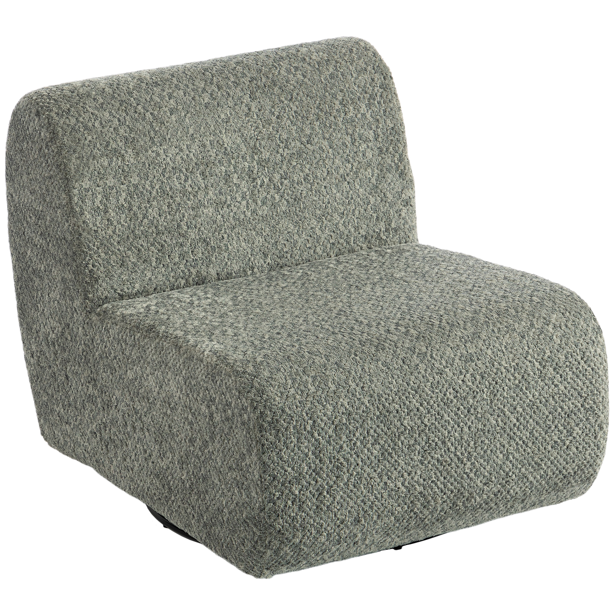 Sessel Drehbarer Loungesessel mit Chenille-Optik, Breiter Sitzfläche, für Wohnzimmer, Schlafzimmer, Grau