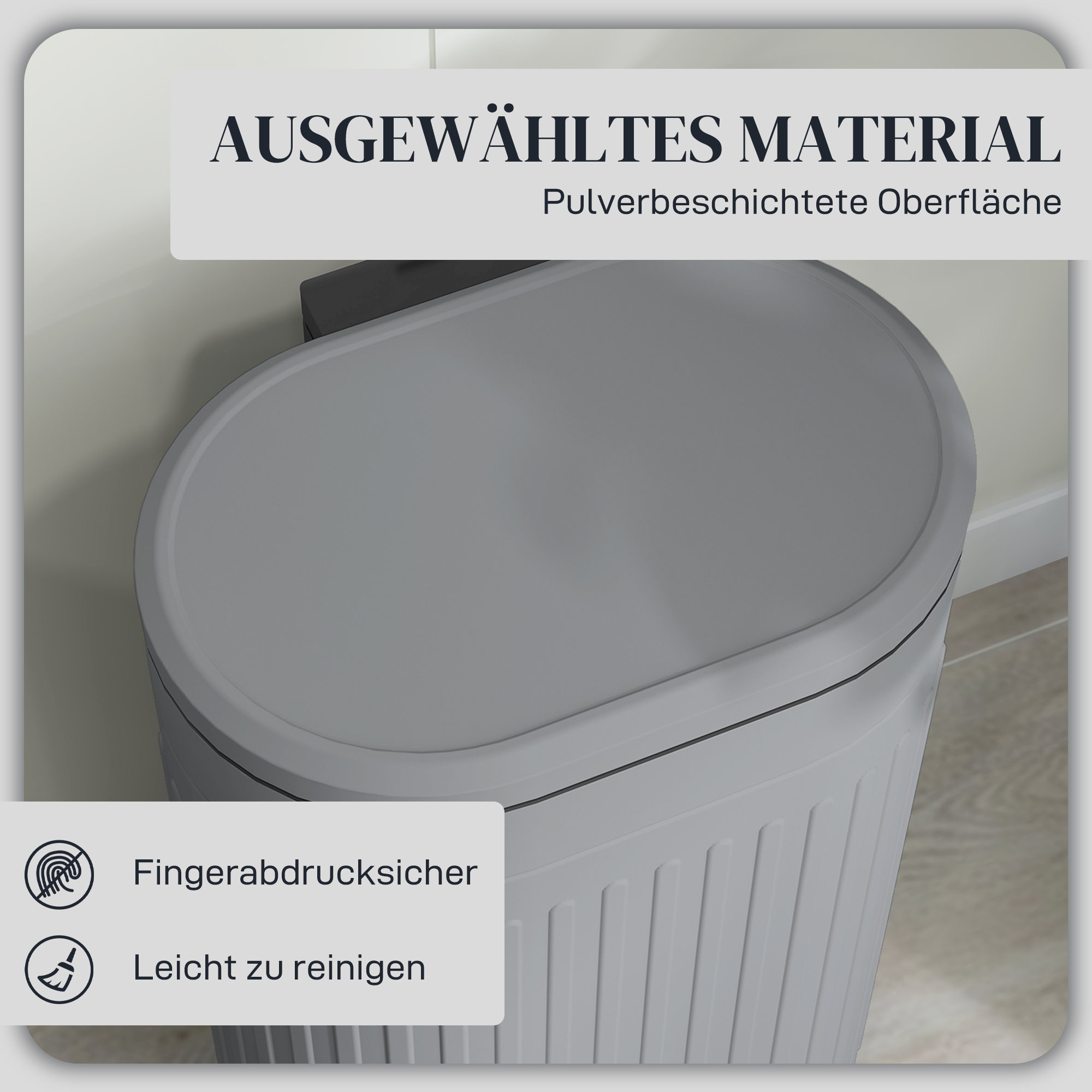 30L pedaaliga prügikast kaanega, eemaldatava siseämbriga, pehme sulgumisfunktsiooniga, 36,5 x 31,2 x 60,8 cm, hall