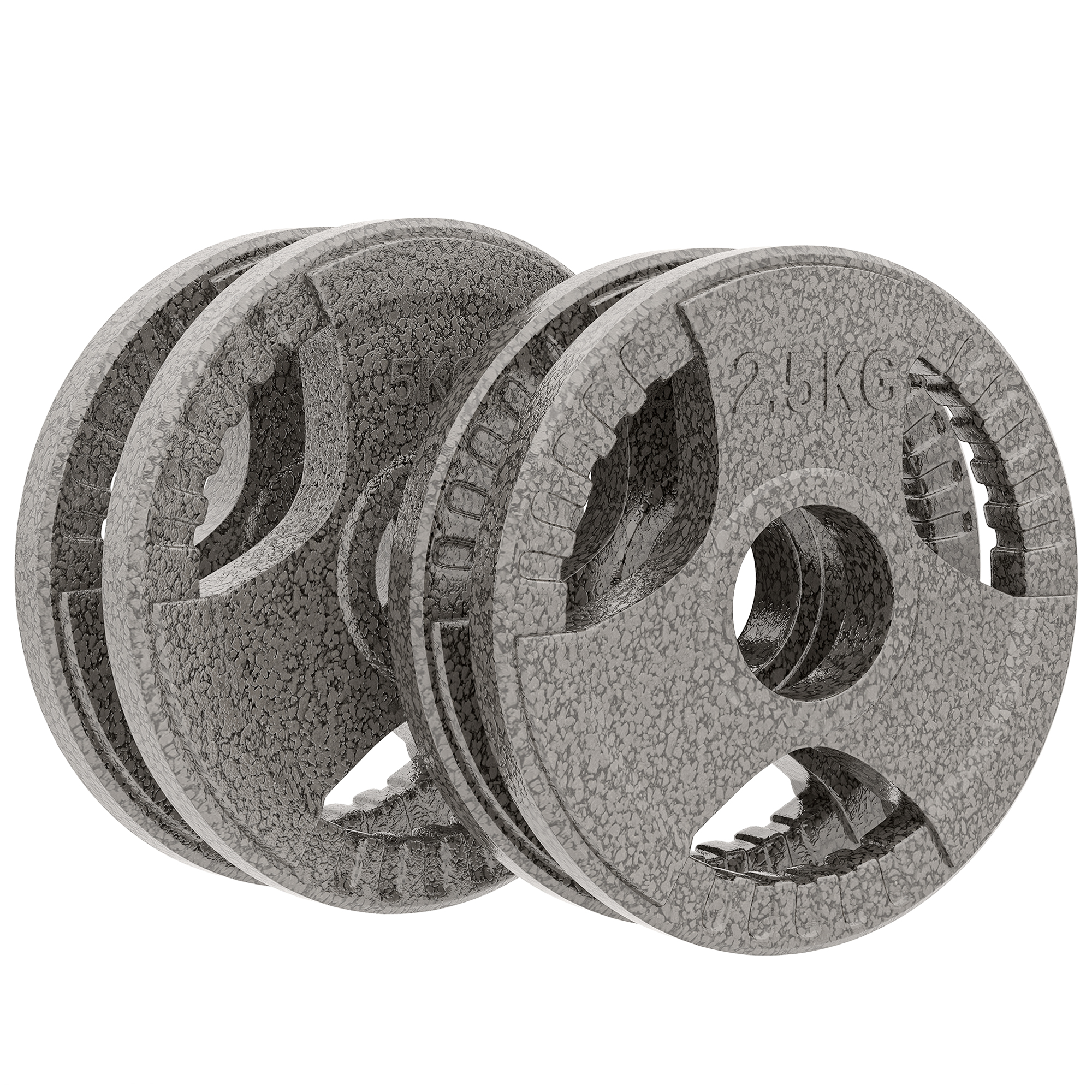 HOMCOM Set of 4 Cast Iron Weight Plate for 2 inch/5cm hole Dumbbell Handle Bar 15kg Dumbbell Plates Barbell Weight 2 x 5kg, 2 x 2.5kg