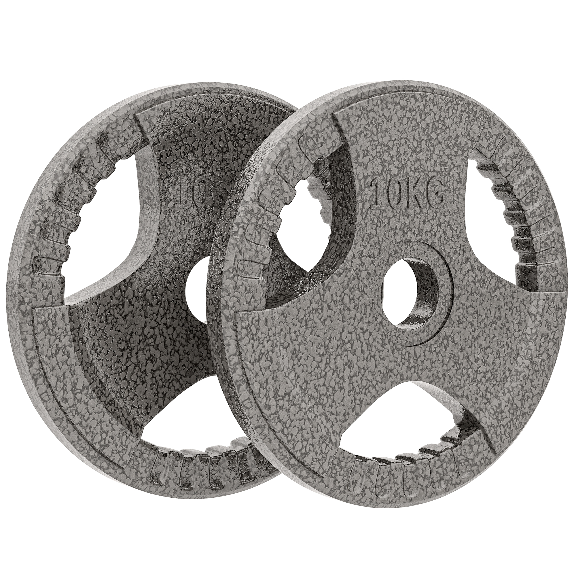 HOMCOM Set of 2 Cast Iron Weight Plates for 2 inch/5cm Hole Dumbbell Handle Bar, 20kg Dumbbell Plates Barbell Weight 2 x 10kg