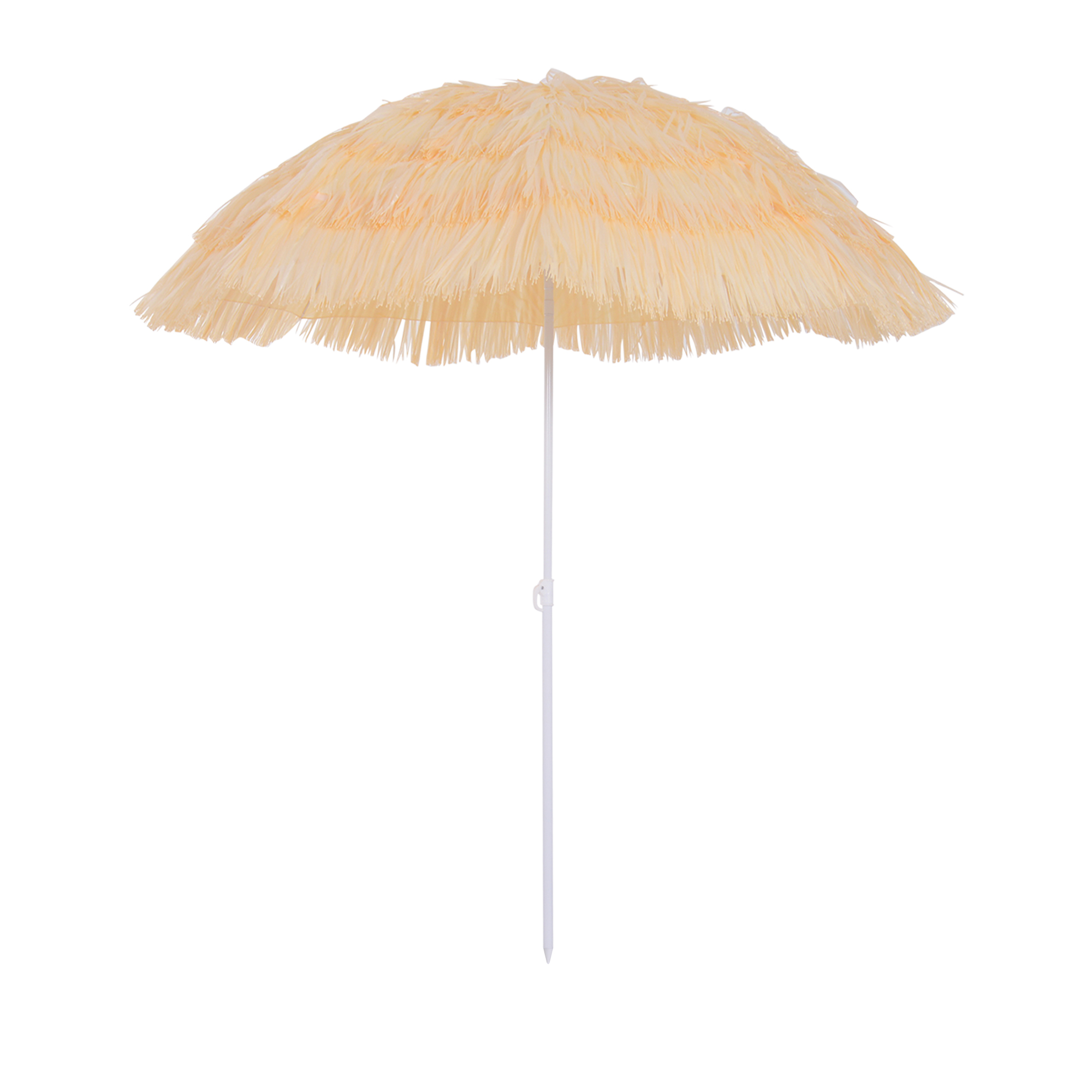 Outsunny Ombrellone portatile da giardino e spiaggia ,palo Inclinabile e 8 steche,Impermeabile Tettuccio Ø160cm, Beige Aosom