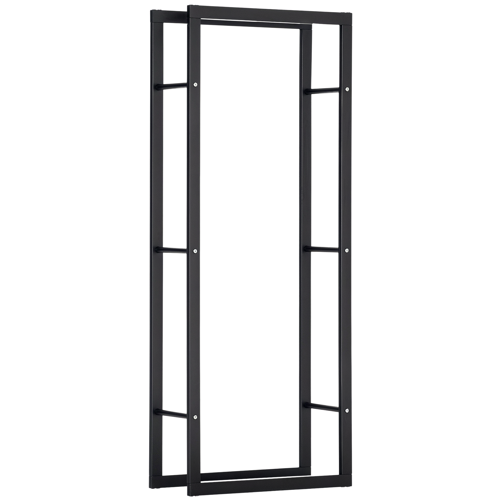 HOMCOM Etagère porte bois de cheminée porte-bûches design contemporain charge max. 100 Kg dim. 60L x 25l x 150H cm métal noir HOMCOM Etagère porte bois de cheminée porte-bûches design contemporain charge max. 100 Kg dim. 60L x 25l x 150H cm métal noir