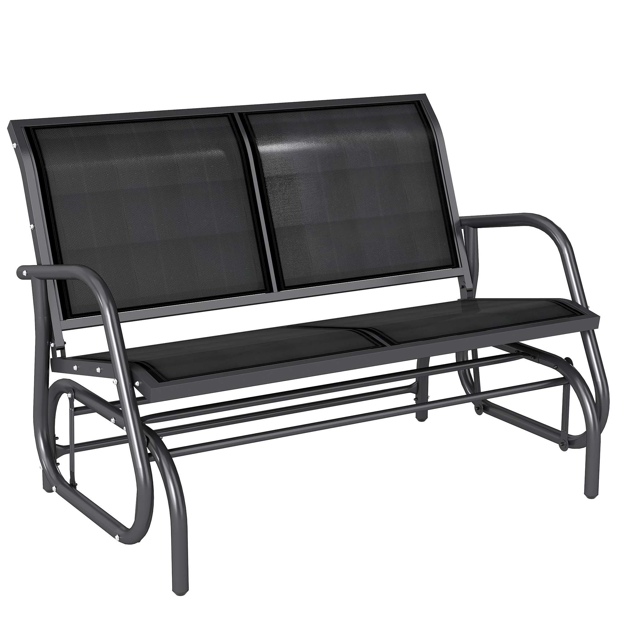 Outsunny Banco Balancín tipo Silla Oscilante de Jardín o Patio con 2 Plazas 120x70x88 cm Acero y Tela Textilene | Aosom España