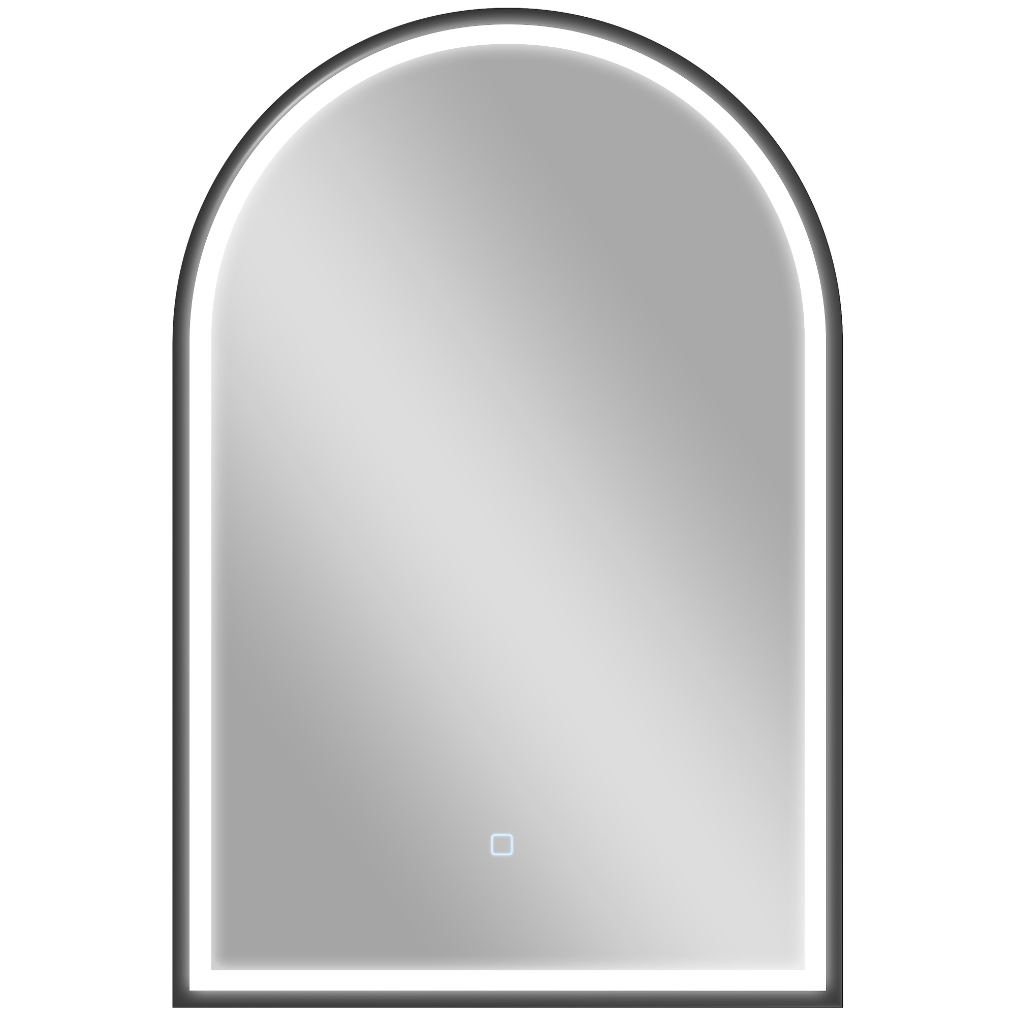 LED Badezimmerspiegel 60 x 90 cm mit Beleuchtung, Front- & Rückbeleuchtung, Memory-Funktion, Touch-Schalter, Schwarz