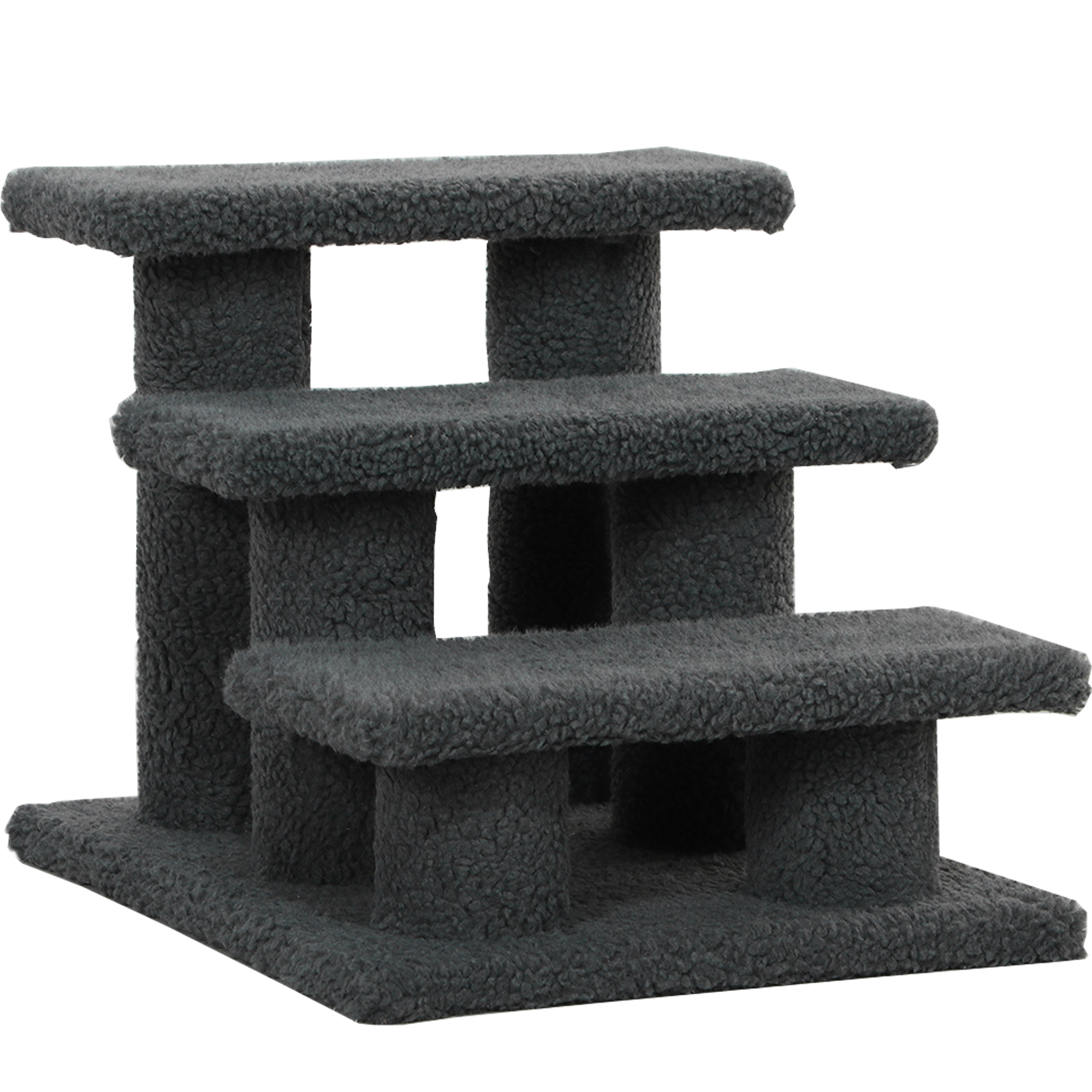 Katzentreppe 3 Stufen Tiertreppe Treppe für Katze Haustiertreppe 45 x 35 x 34 cm Dunkelgrau