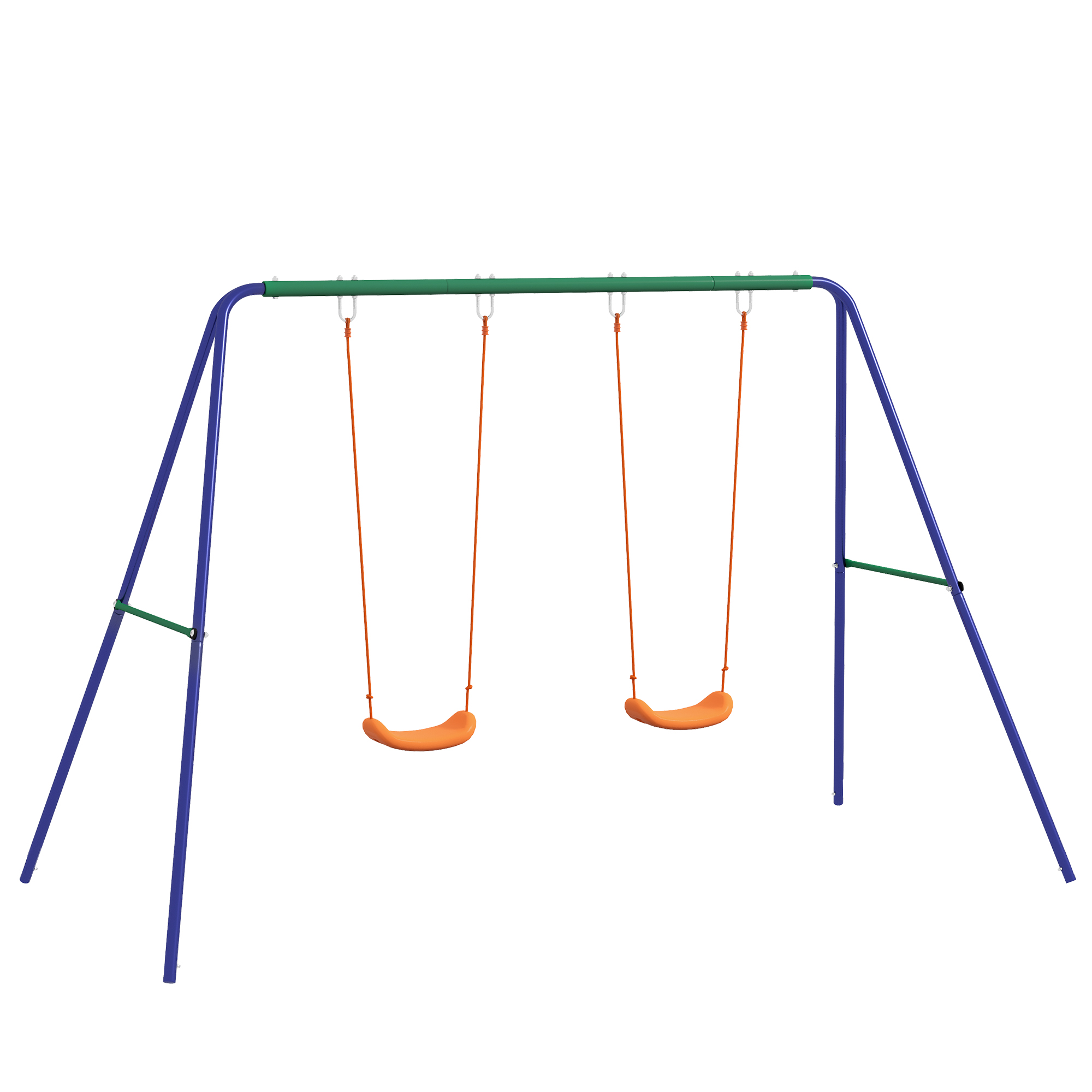 Kinder-Schaukelgestell mit 2 Schaukelsitzen, für 3-8 Jahre, Stahl, 2,7 x 1,6 x 1,8 m