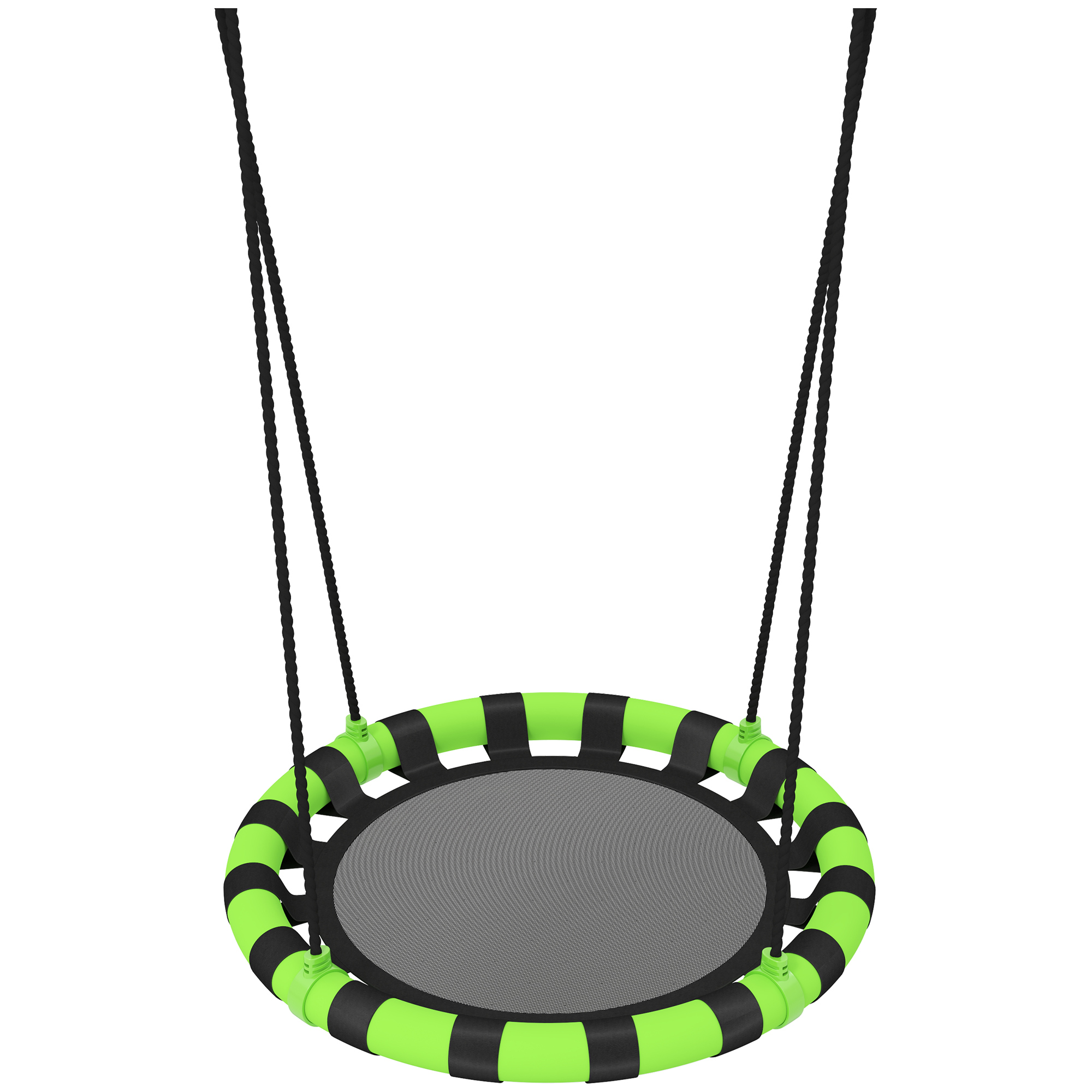 AIYAPLAY 60 cm Diameter Kid Nest Swing Seat with Height Adjustable Ropes for Outdoor Indoor, Black
