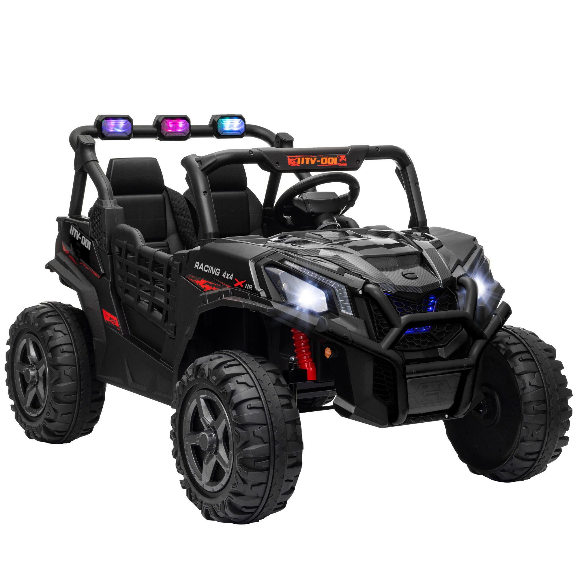 AIYAPLAY 24V 2 Seater Kids Electric Car with Remote Control, Suspension System, Slow Start, 3 Speeds, for 3-8 Years, Black Aosom UK