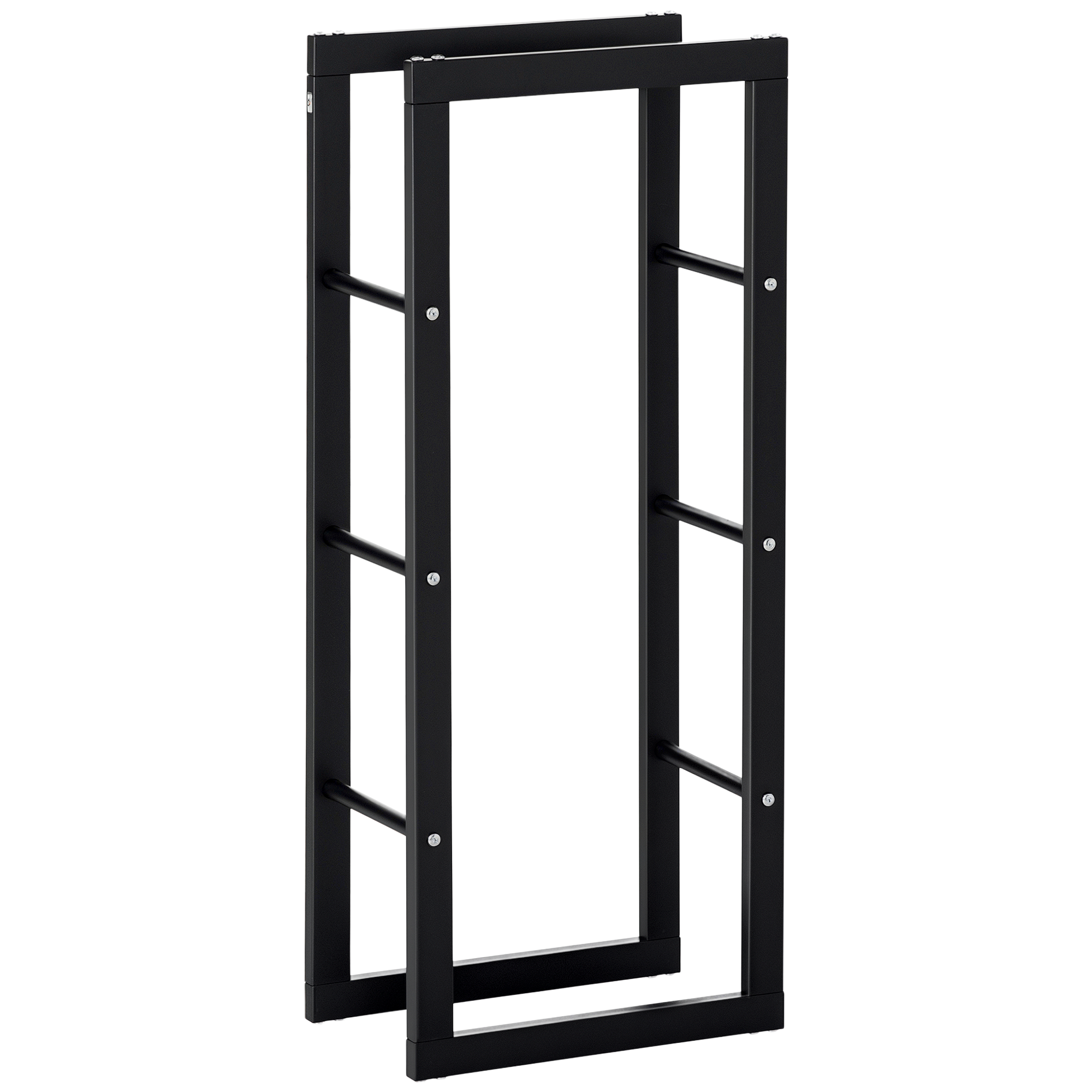 HOMCOM Etagère porte bois de cheminée porte-bûches design contemporain charge max. 100 Kg dim. 40L x 25l x 100H cm métal noir HOMCOM Etagère porte bois de cheminée porte-bûches design contemporain charge max. 100 Kg dim. 40L x 25l x 100H cm métal noir
