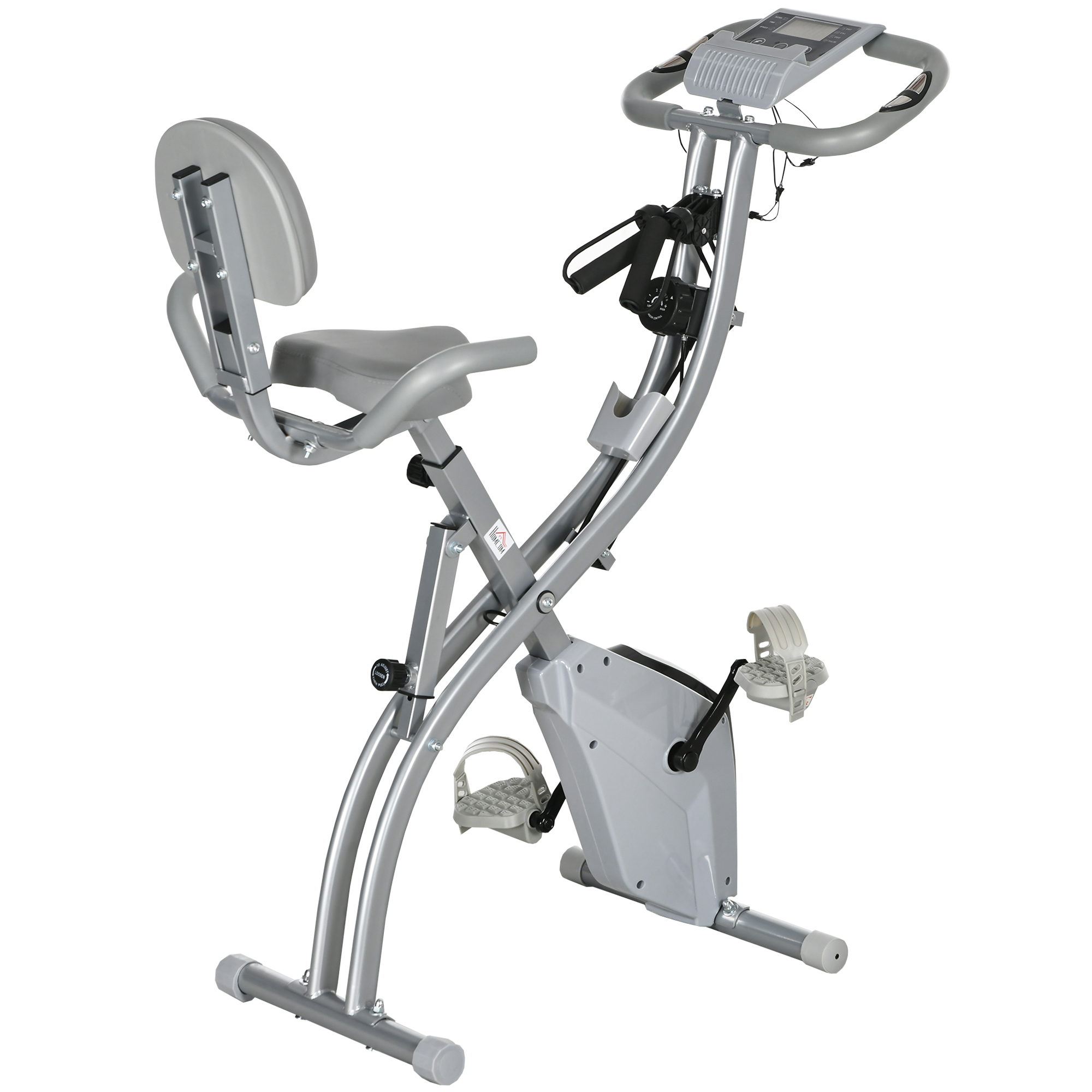 HOMCOM Vélo d'appartement pliant 8 niveaux de résistance magnétique dossier selle réglable poignées ergonomiques noir gris HOMCOM Vélo d'appartement pliant 8 niveaux de résistance magnétique dossier selle réglable poignées ergonomiques noir gris